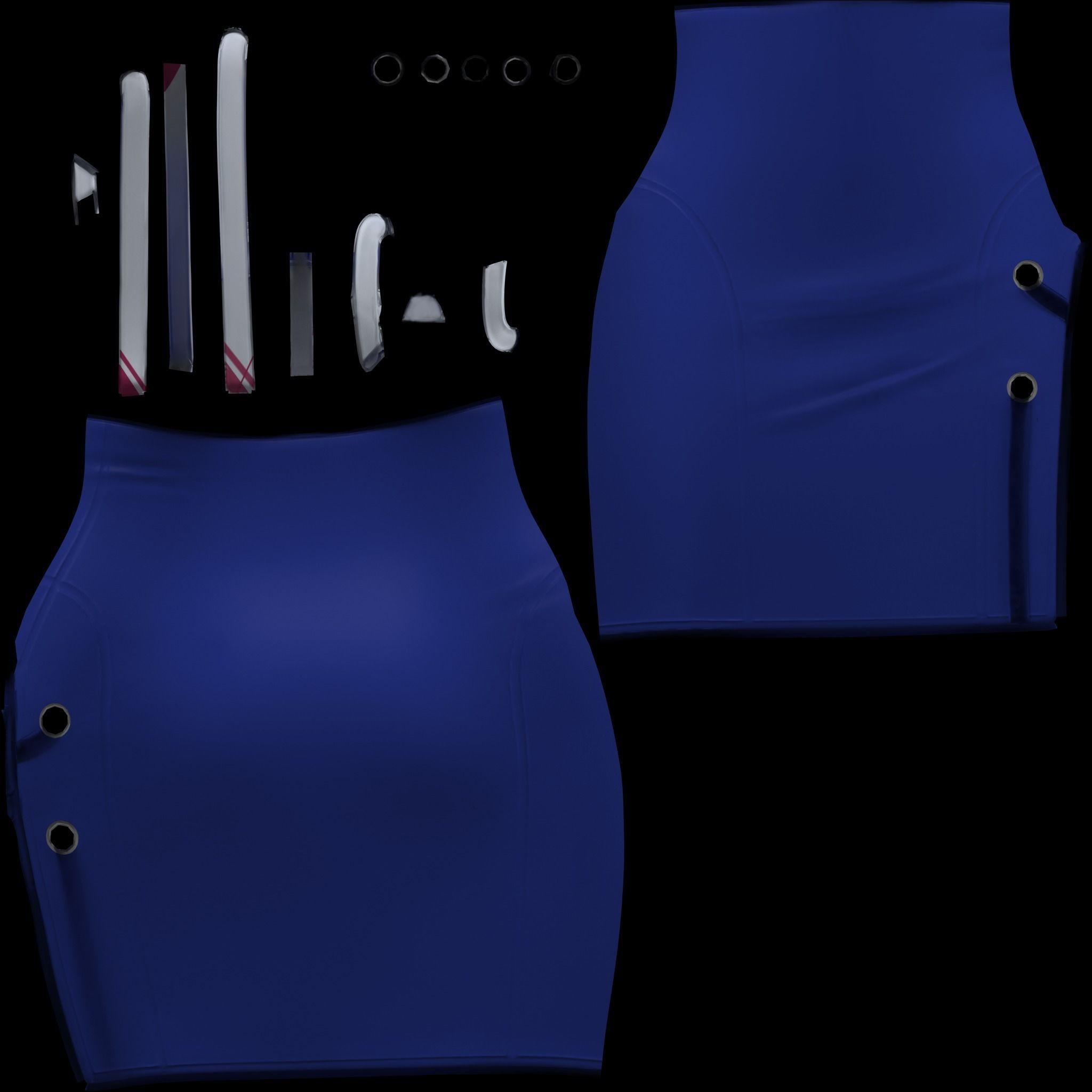 Anime Girl Skirt Low-poly 3D model_10