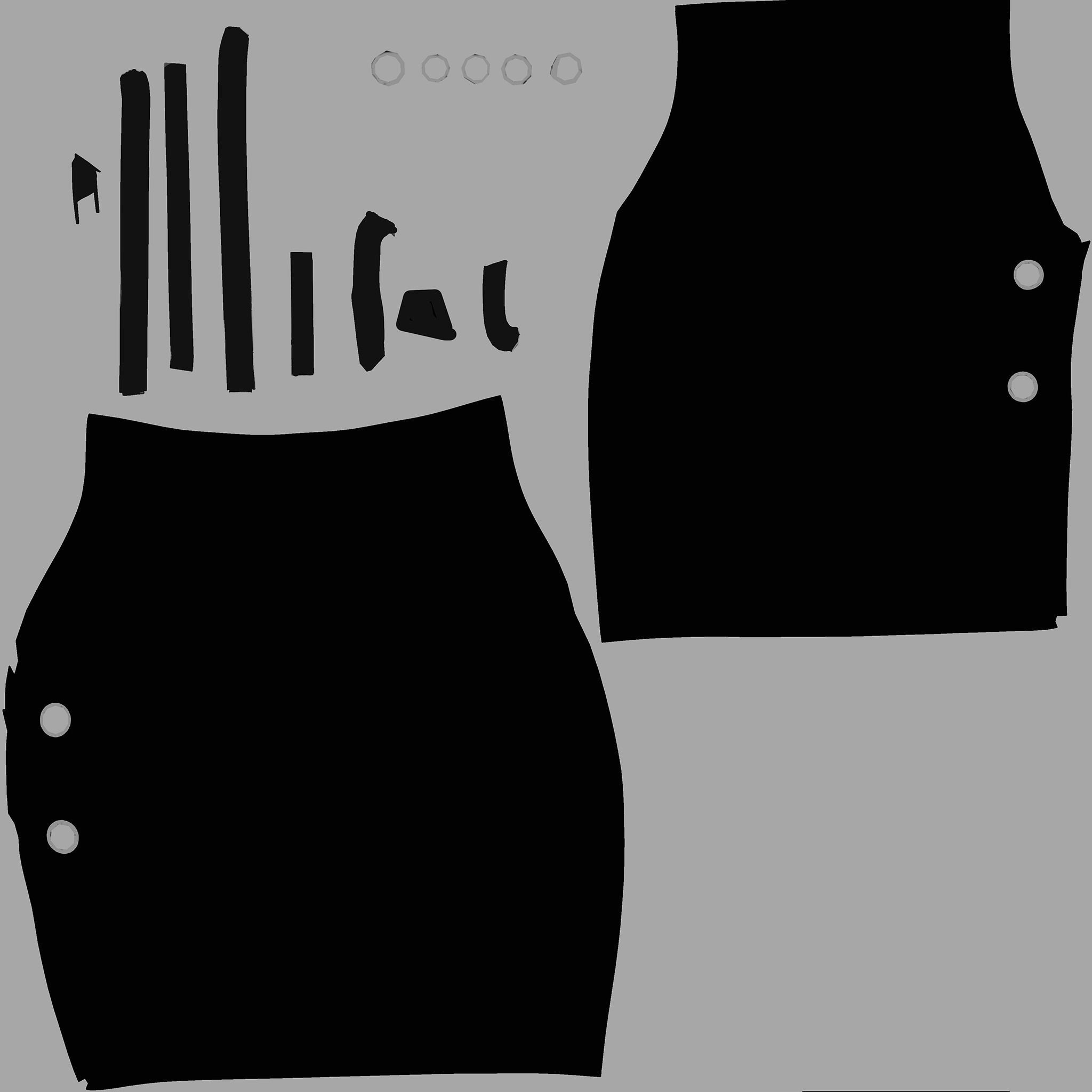 Anime Girl Skirt Low-poly 3D model_12