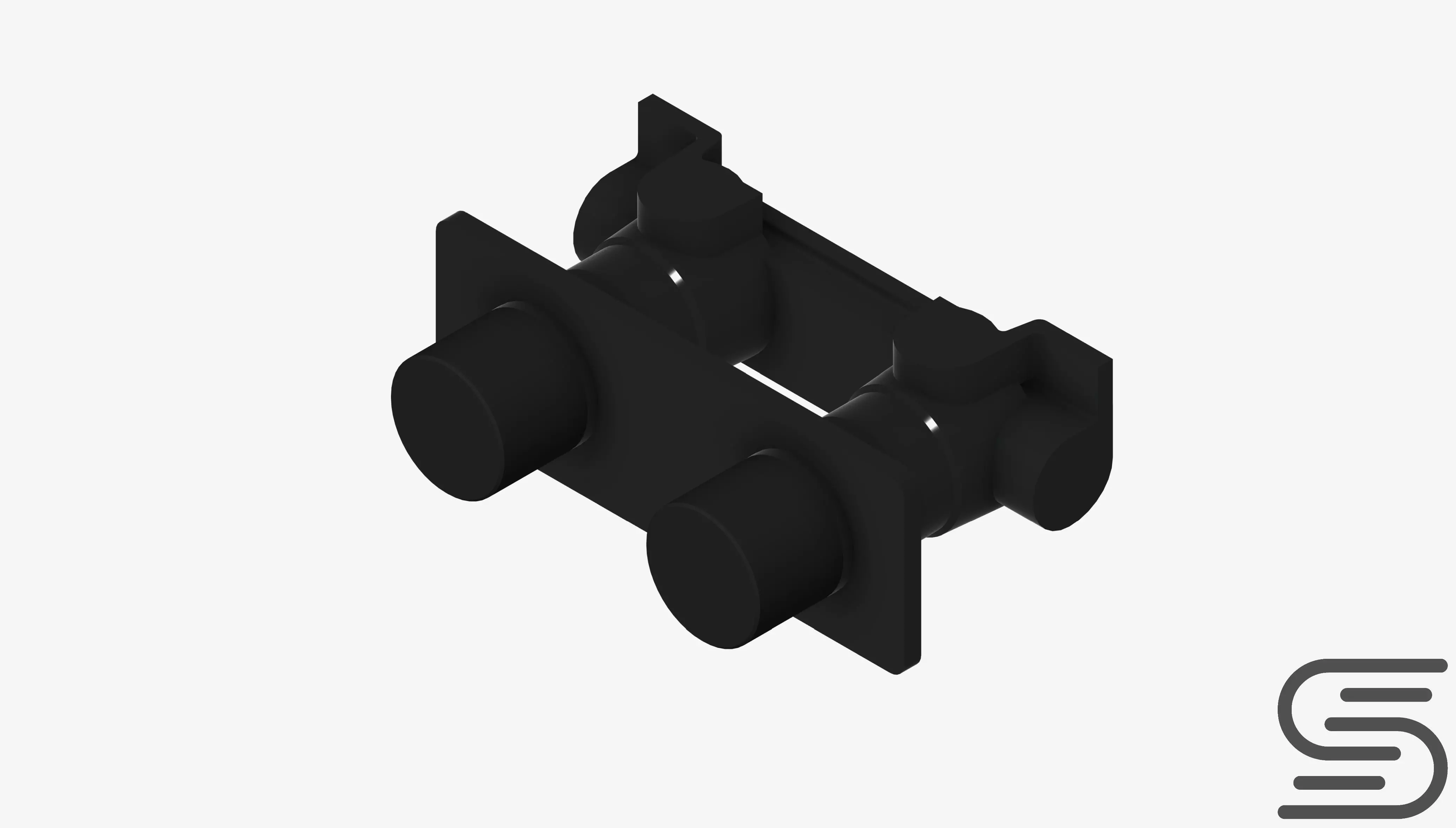 Wall Mixer Tap - Luxury - Two - Twin Low-poly 3D model