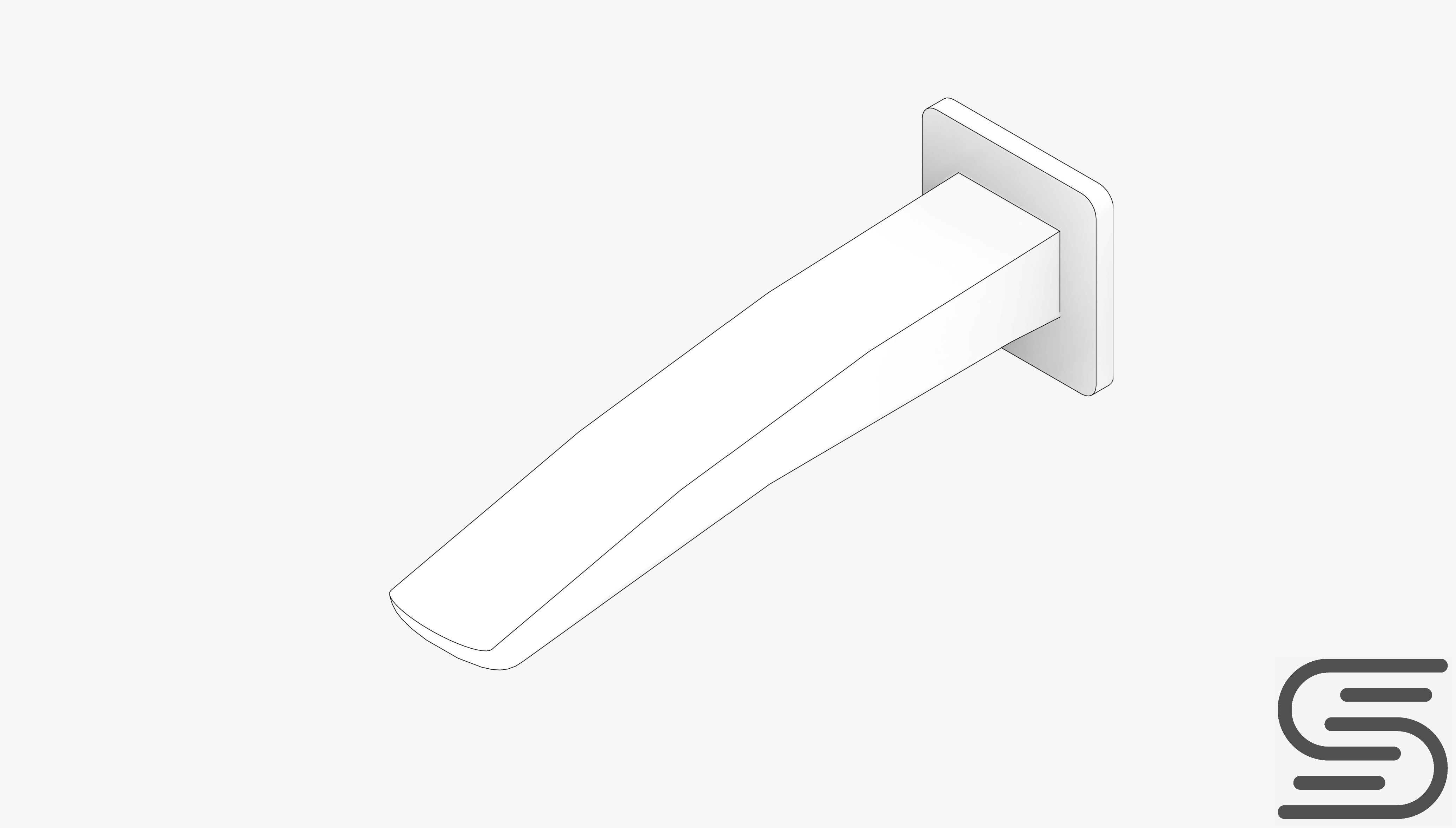 Wall Spout - Luxury - Rapid - Bath Low-poly 3D model_1