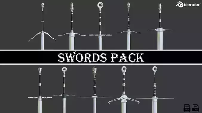 Swords Pack 10 Models Low-poly 3D model