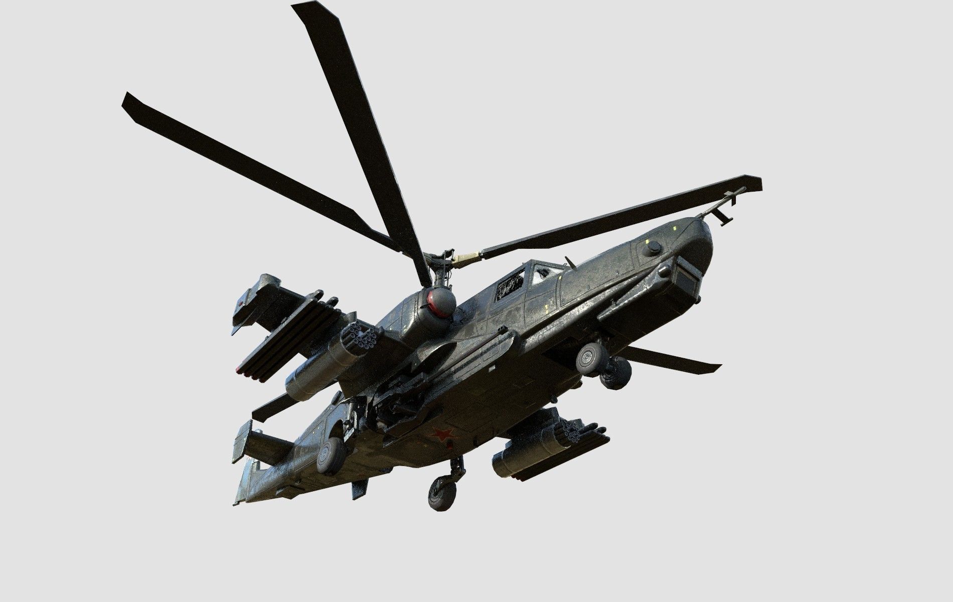 KA -50 helicopter Low-poly 3D model_3