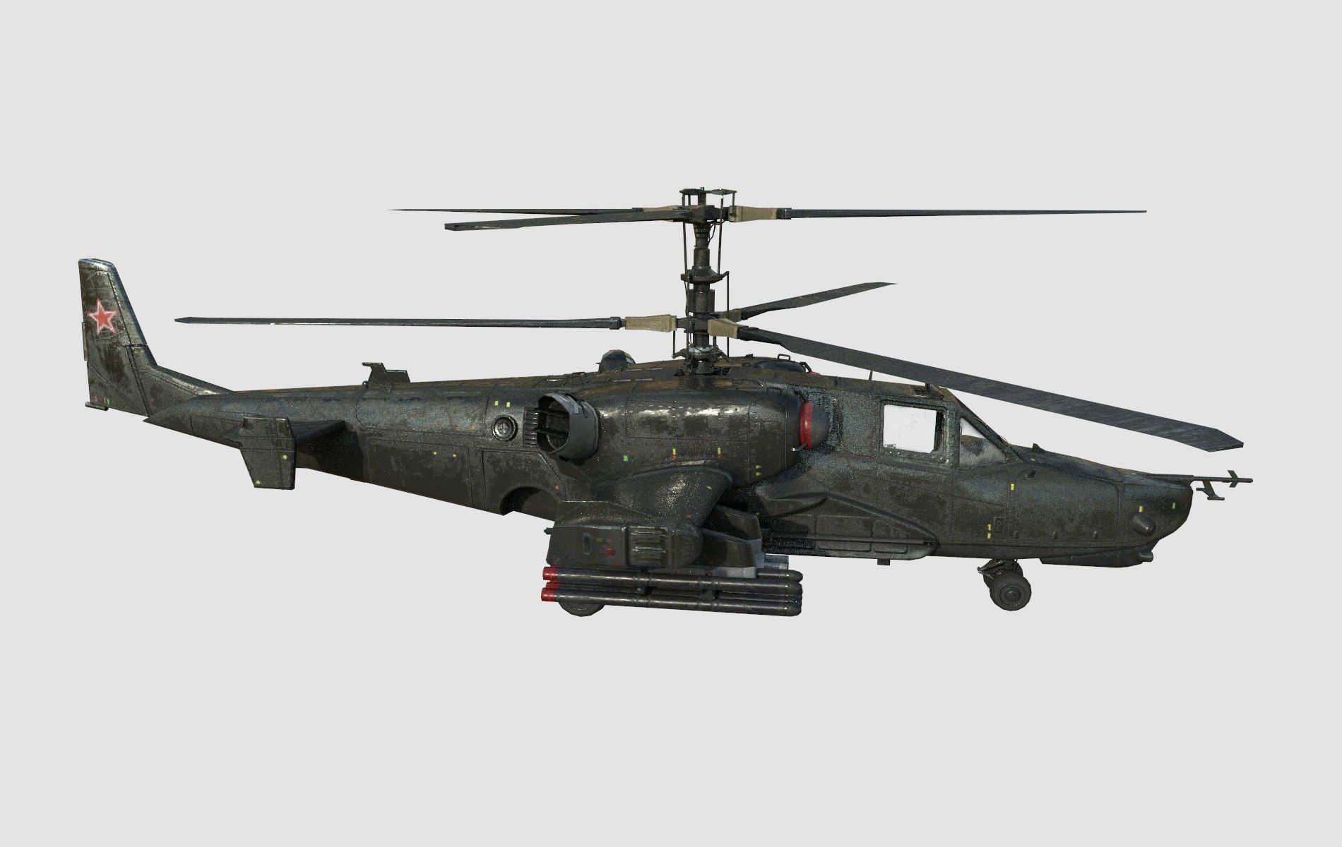 KA -50 helicopter Low-poly 3D model_2