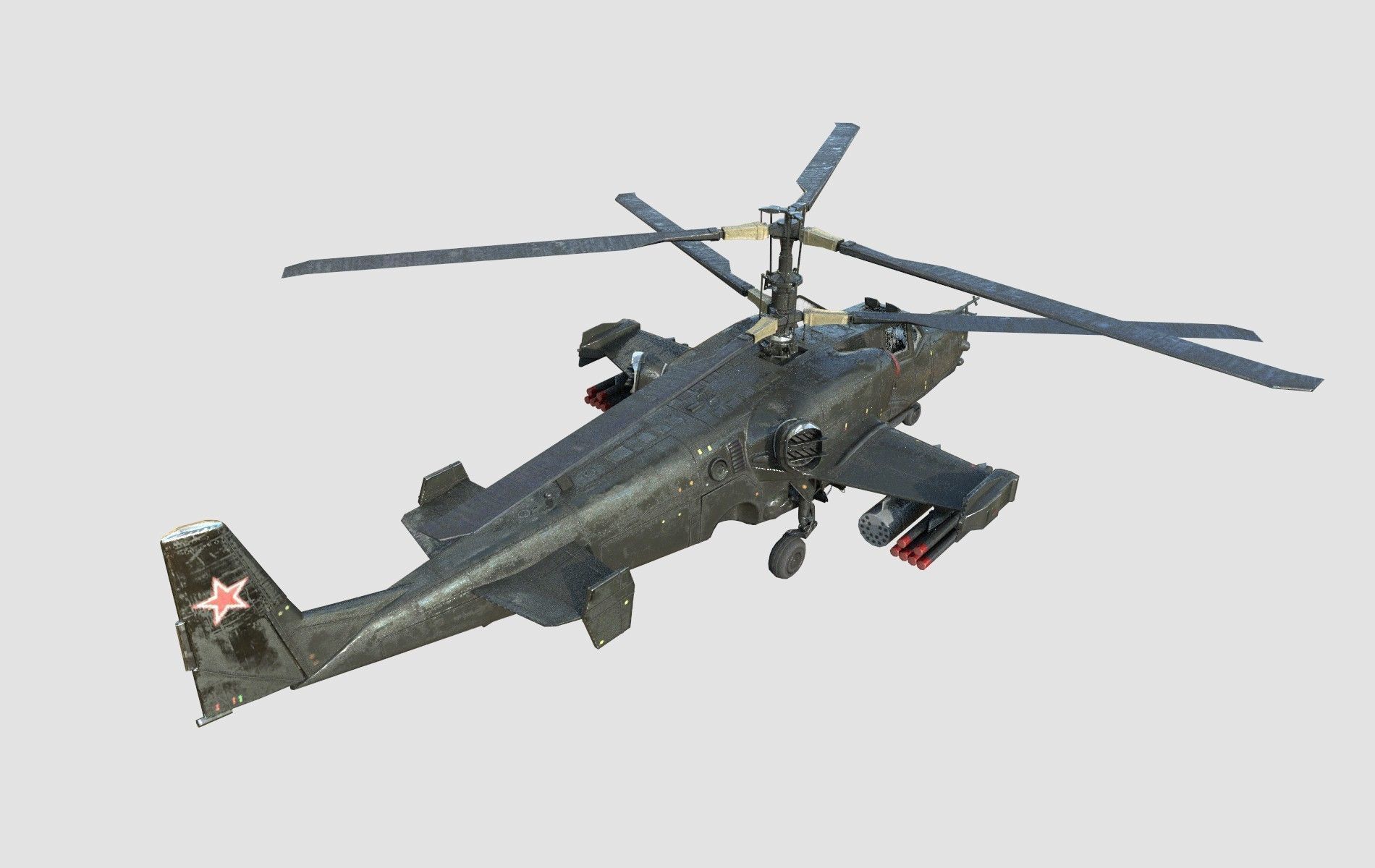 KA -50 helicopter Low-poly 3D model_5