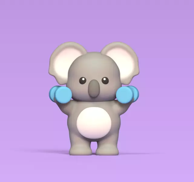 Koala Working Out 3D print model