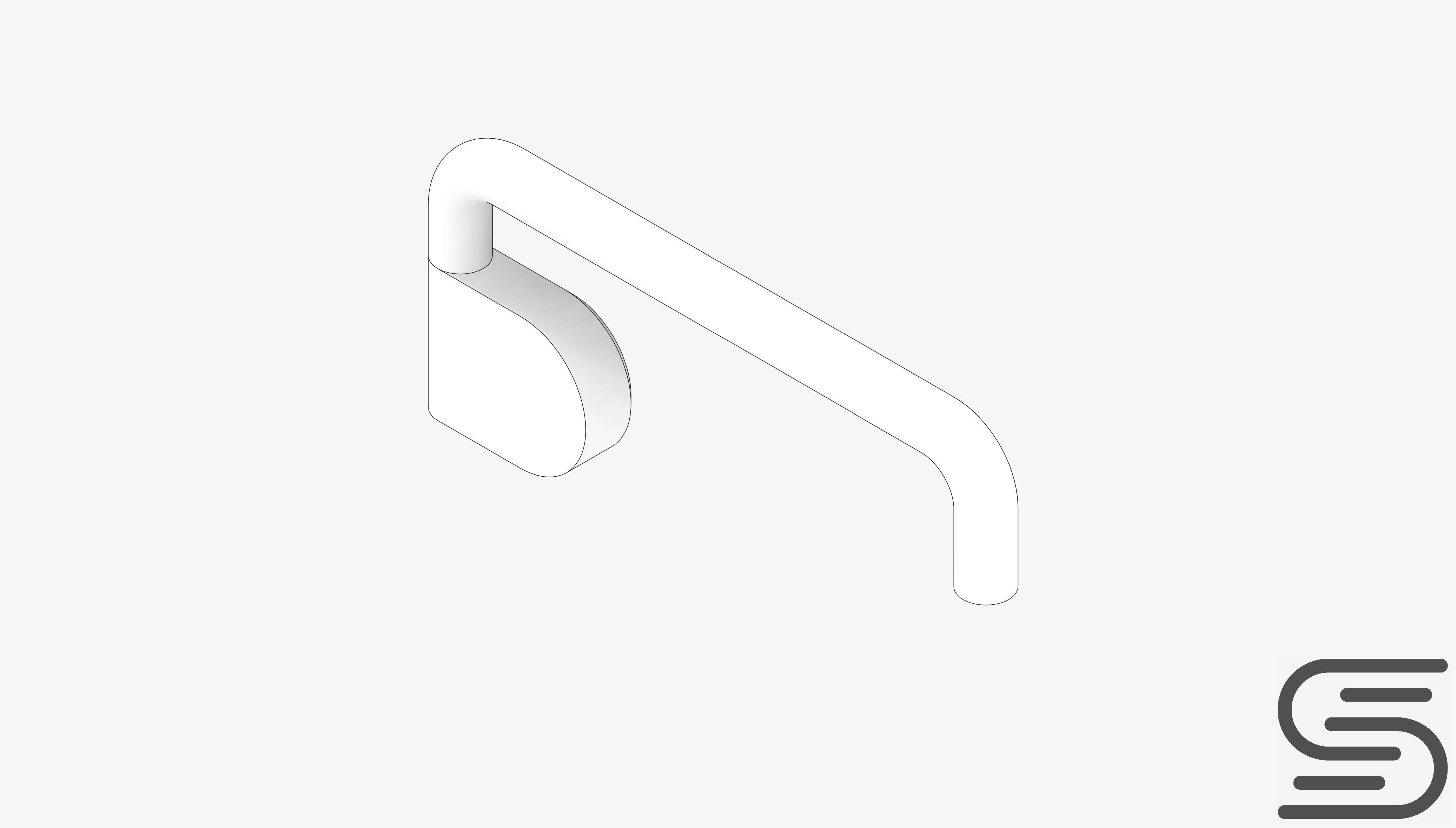 Wall Spout - Luxury - Swivel - Round Low-poly 3D model_1