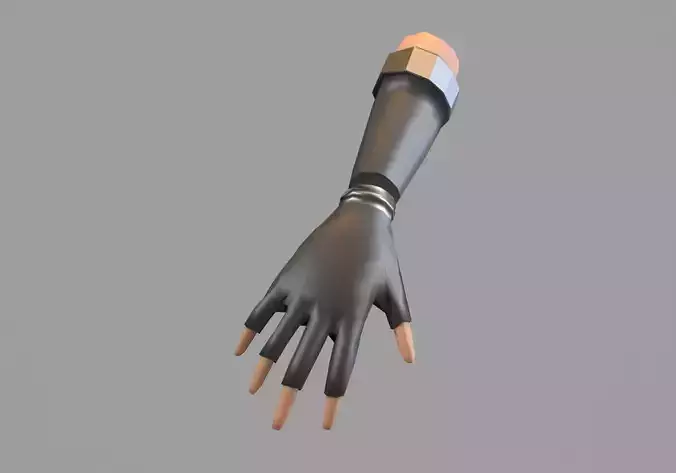 arm with metal glove