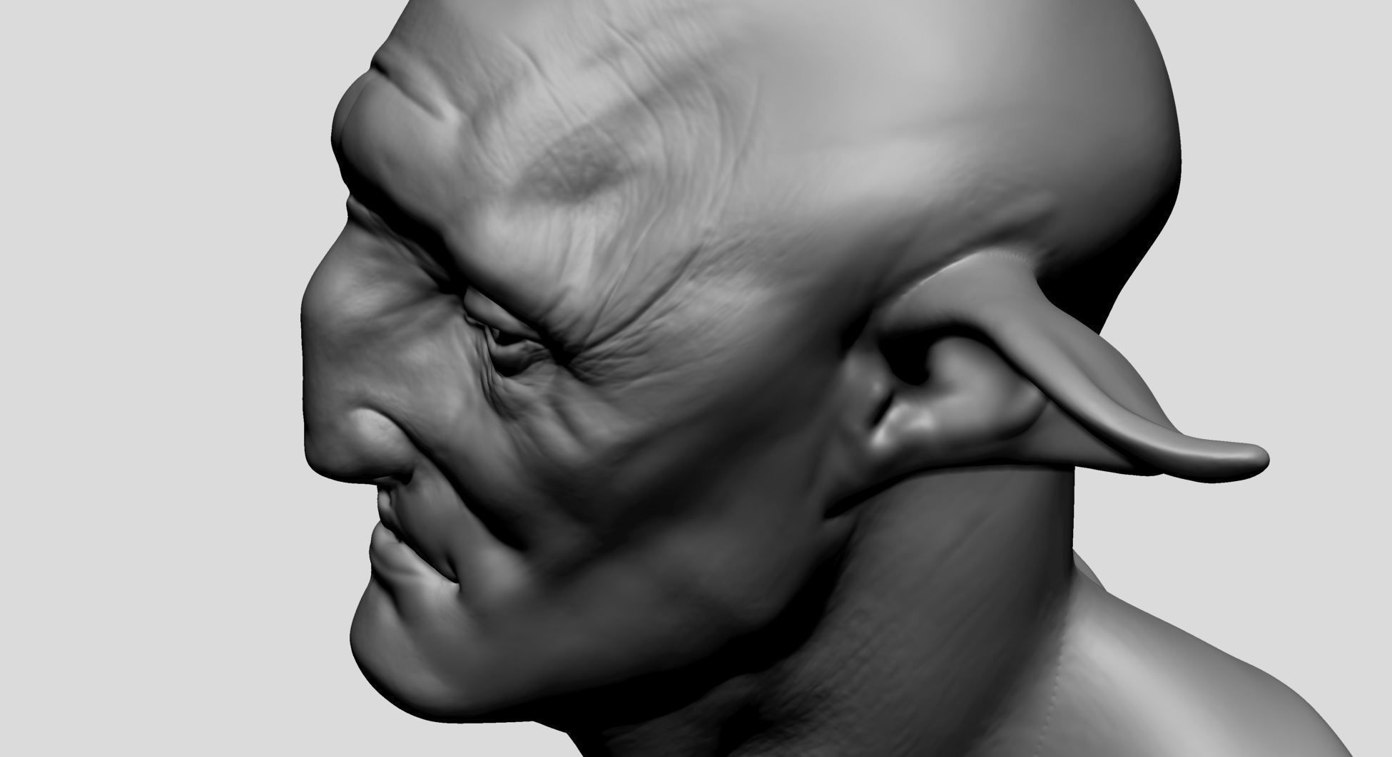 Creature Head D 3D model_11