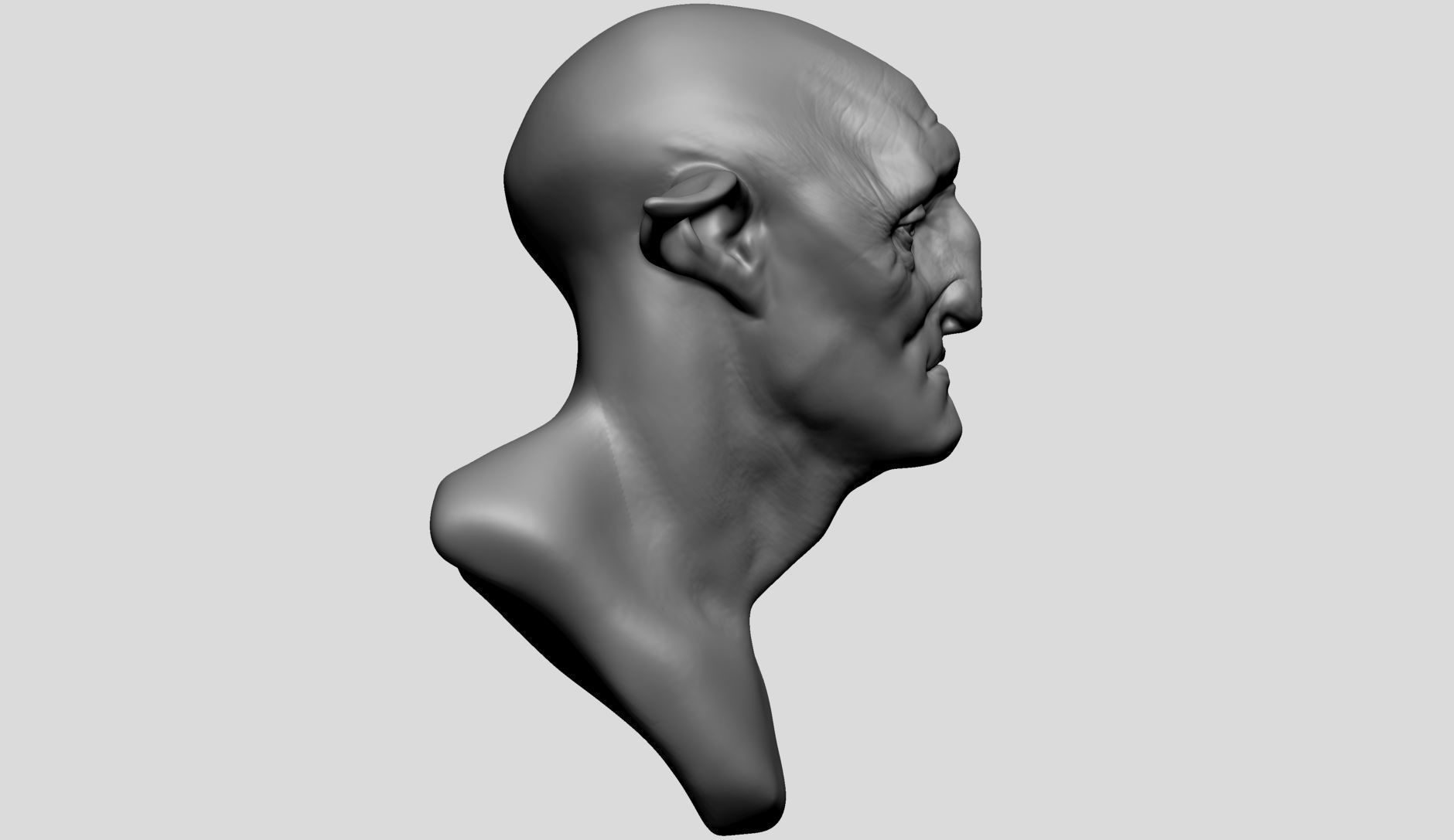 Creature Head D 3D model_2