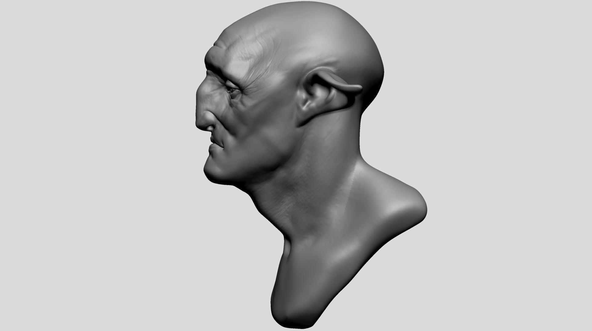 Creature Head D 3D model_6