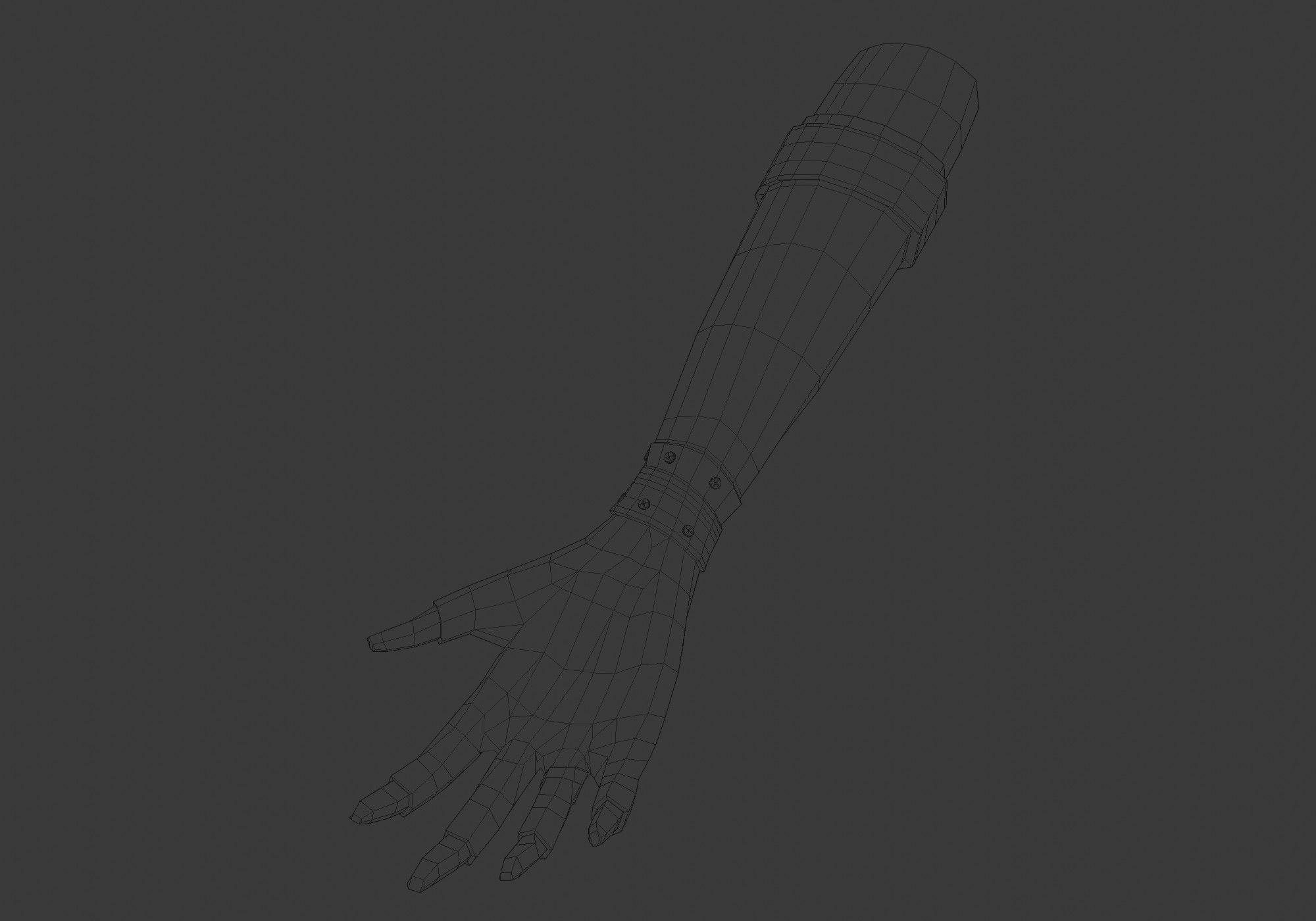 arm with glove Low-poly 3D model_12
