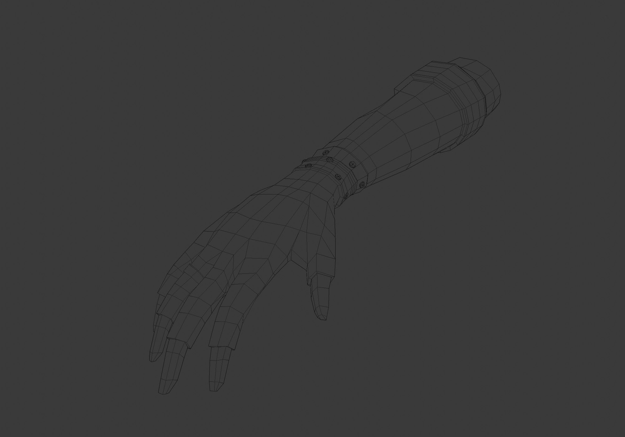 arm with glove Low-poly 3D model_11