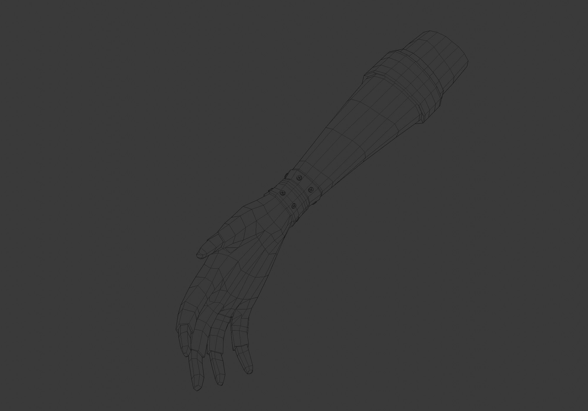 arm with glove Low-poly 3D model_14