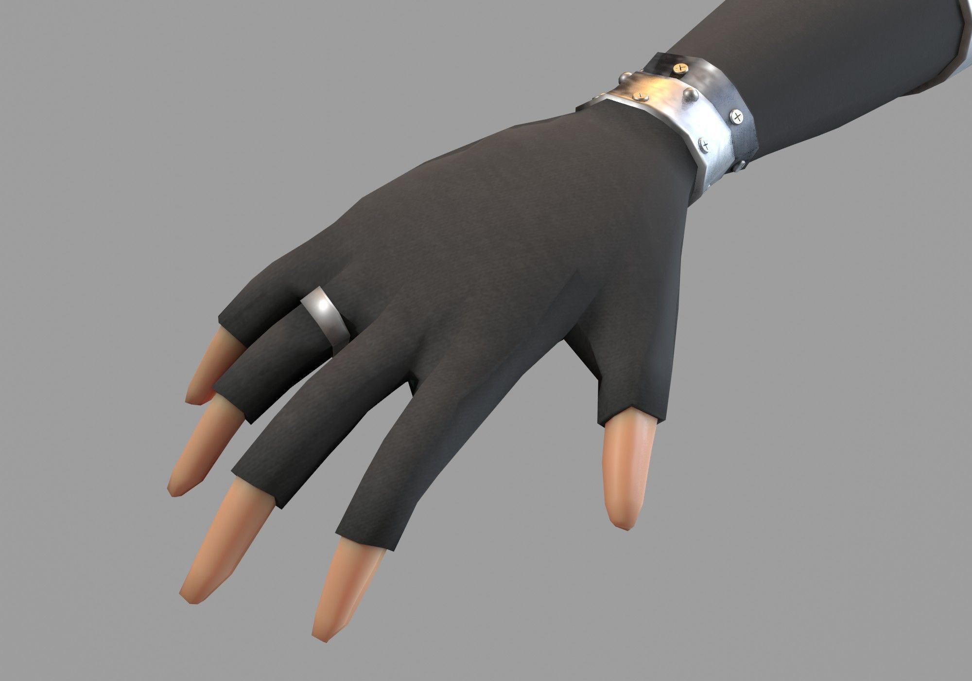 arm with glove Low-poly 3D model_2