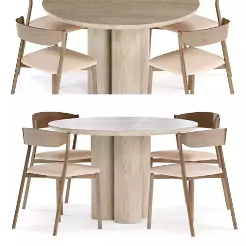 Wooden Chair Tube by Miniforms dinng table