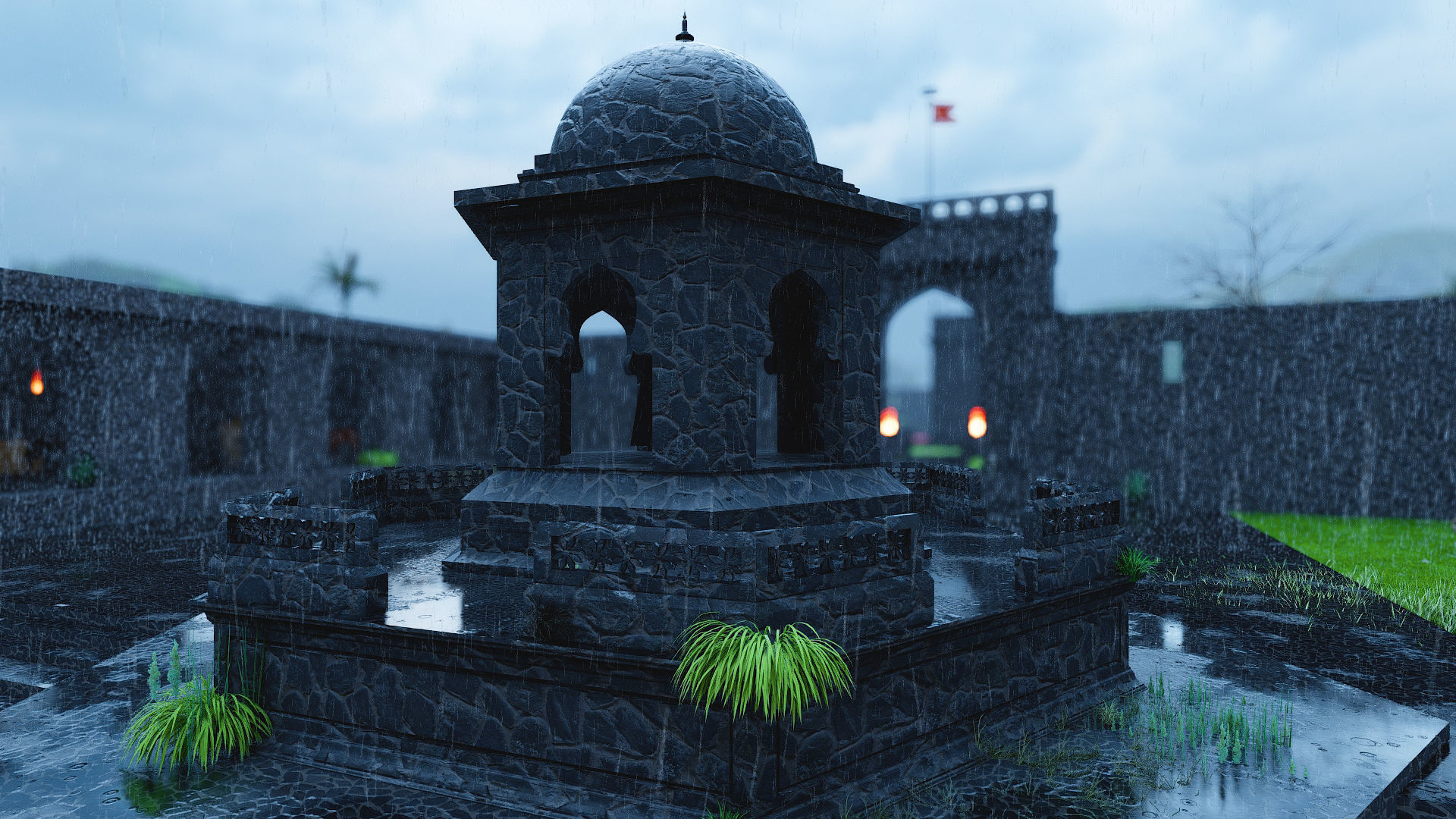 Shivaji Maharaj Forts Low-poly 3D model_4