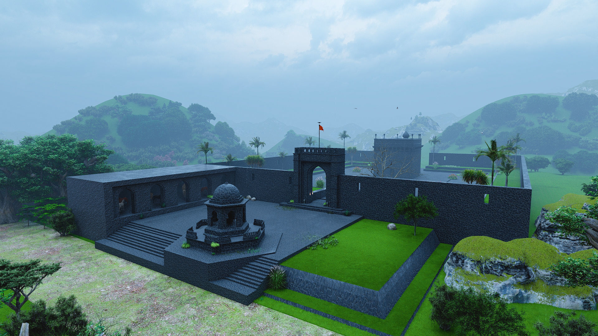 Shivaji Maharaj Forts Low-poly 3D model_2
