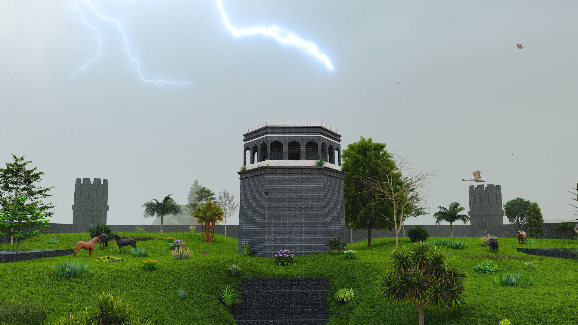 Shivaji Maharaj Forts Low-poly 3D model_3
