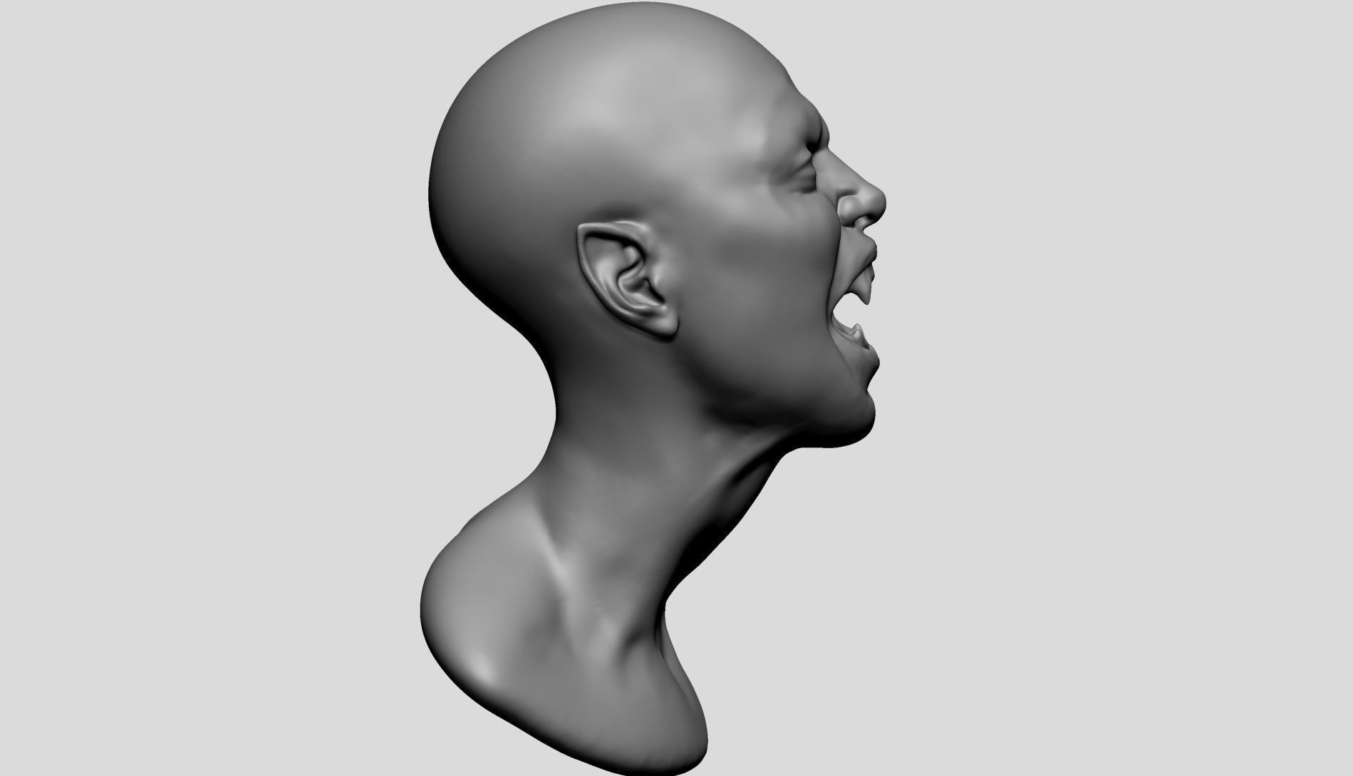 Fantasy Female Head D 3D model_1