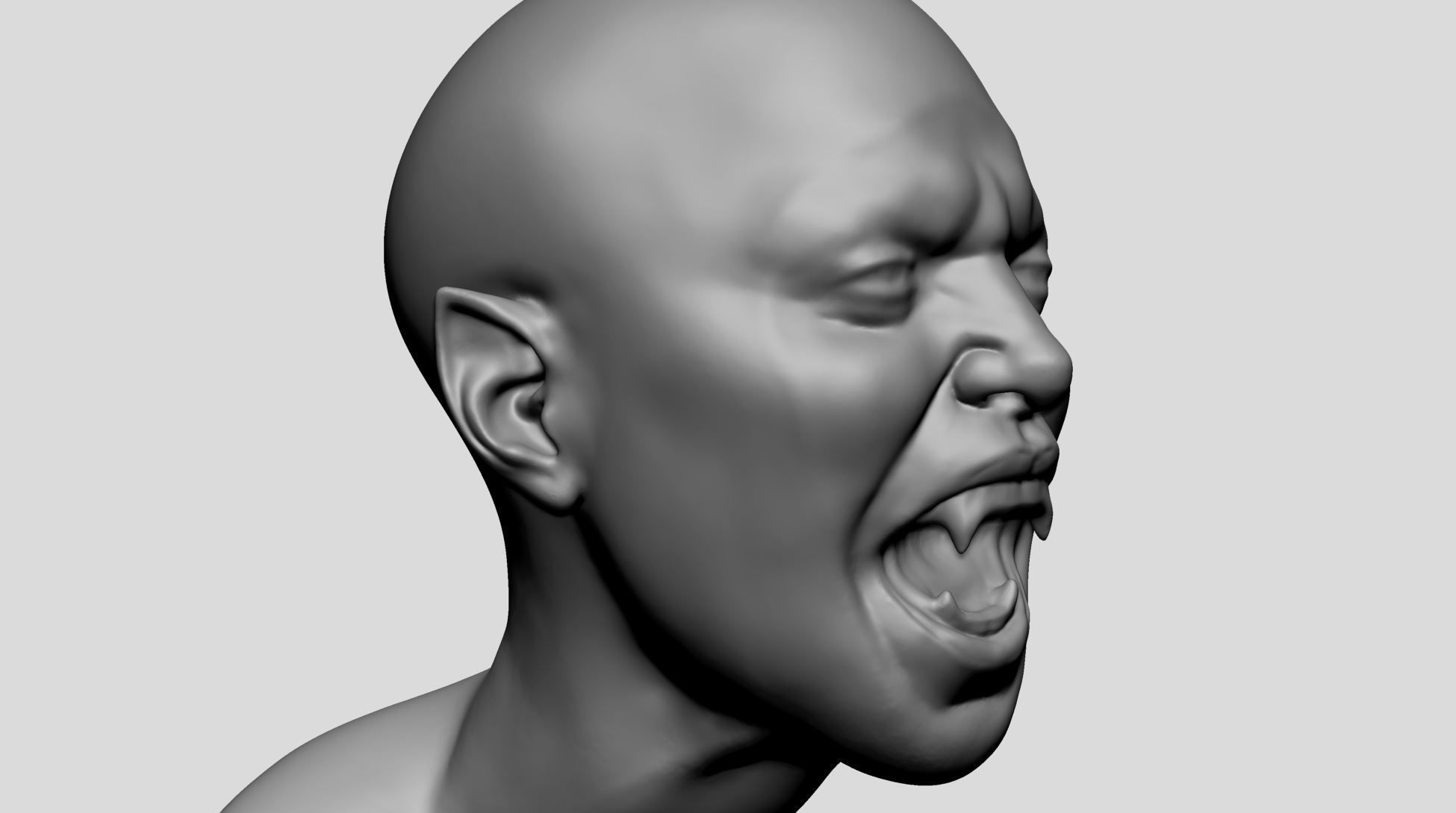 Fantasy Female Head D 3D model_8