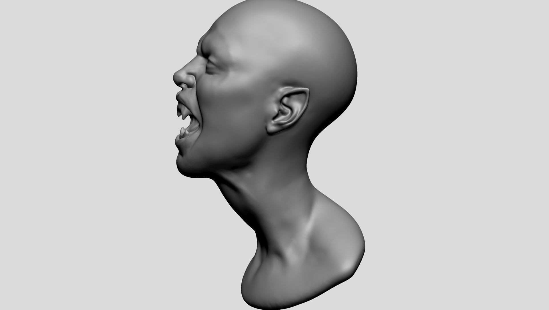Fantasy Female Head D 3D model_5