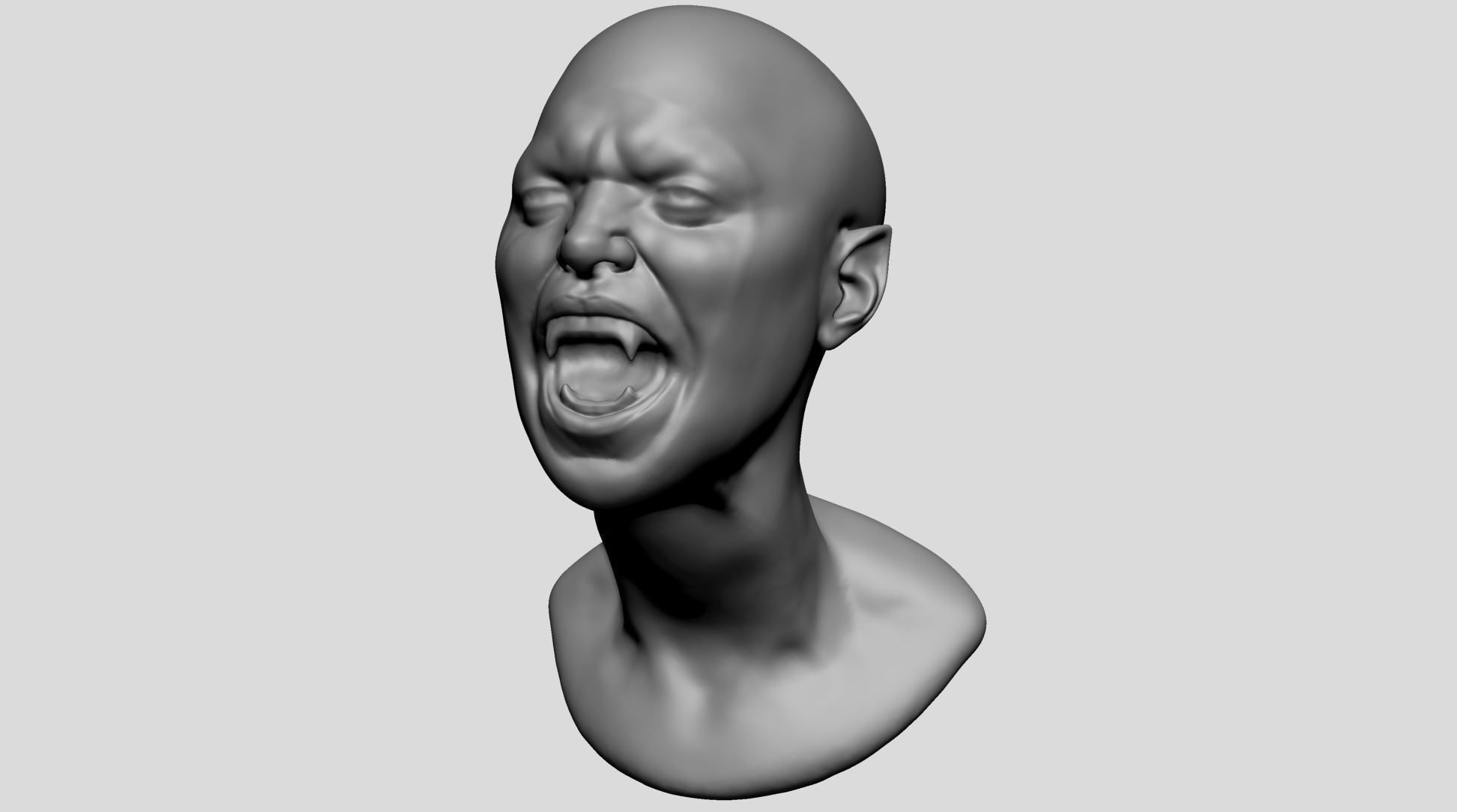 Fantasy Female Head D 3D model_6