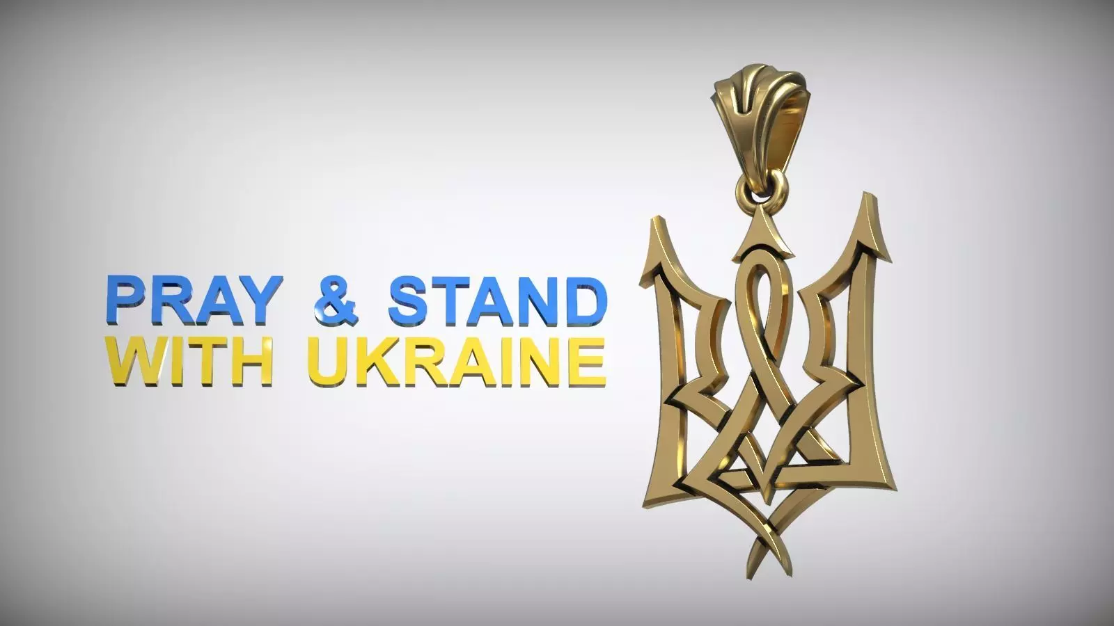 State Emblem Trident Ukrainian Symbol Amulet Free 3D print model
