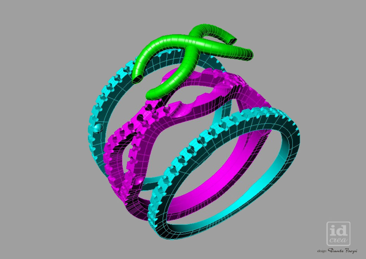 Set Diamond infinity ring with diamonds nc20422 Anello infinito 3D print model_6