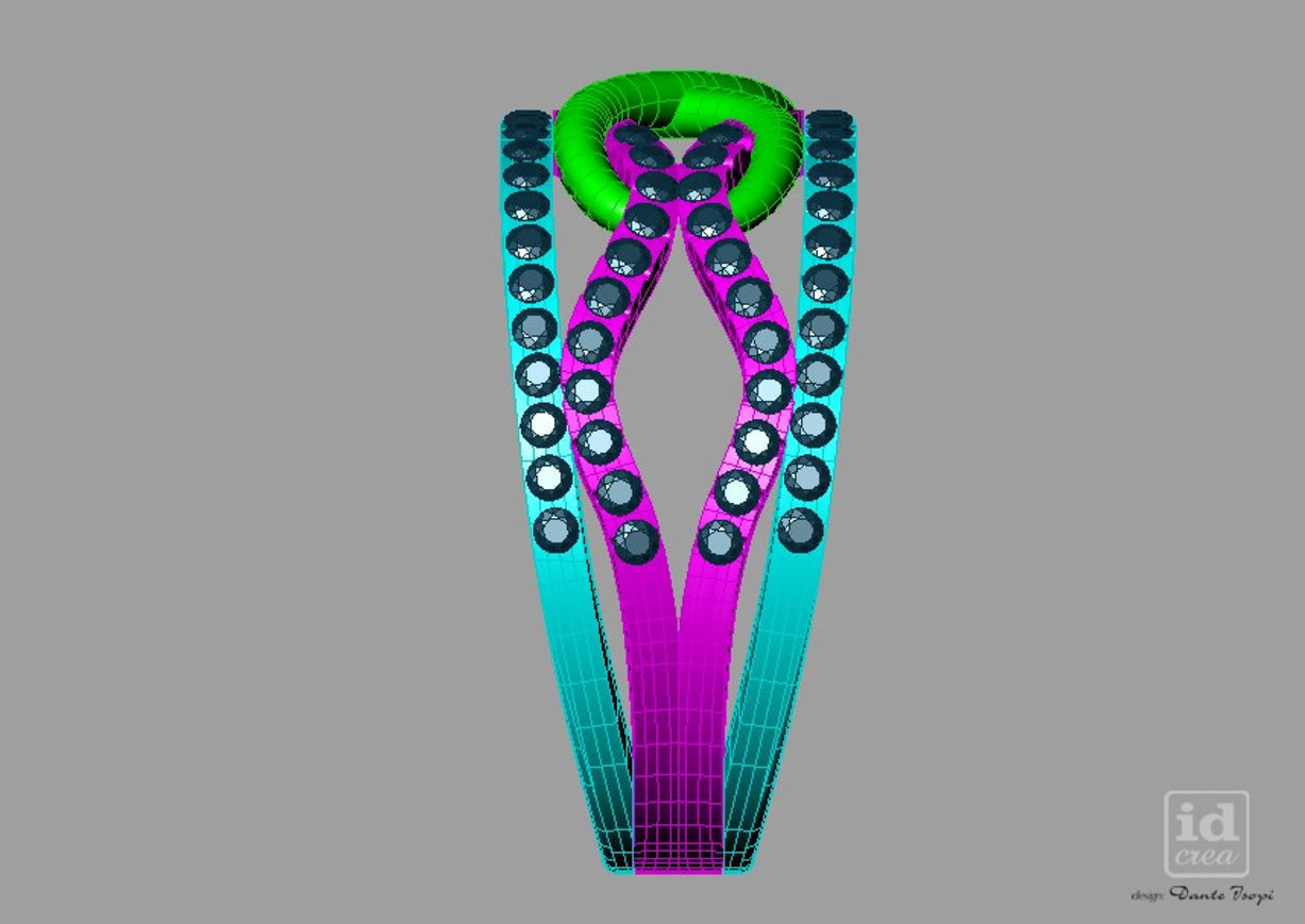 Set Diamond infinity ring with diamonds nc20422 Anello infinito 3D print model_2