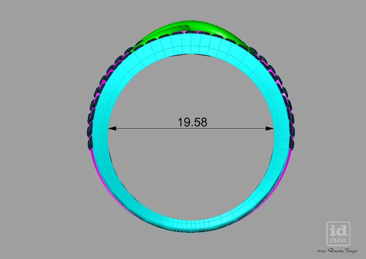 Set Diamond infinity ring with diamonds nc20422 Anello infinito 3D print model_8