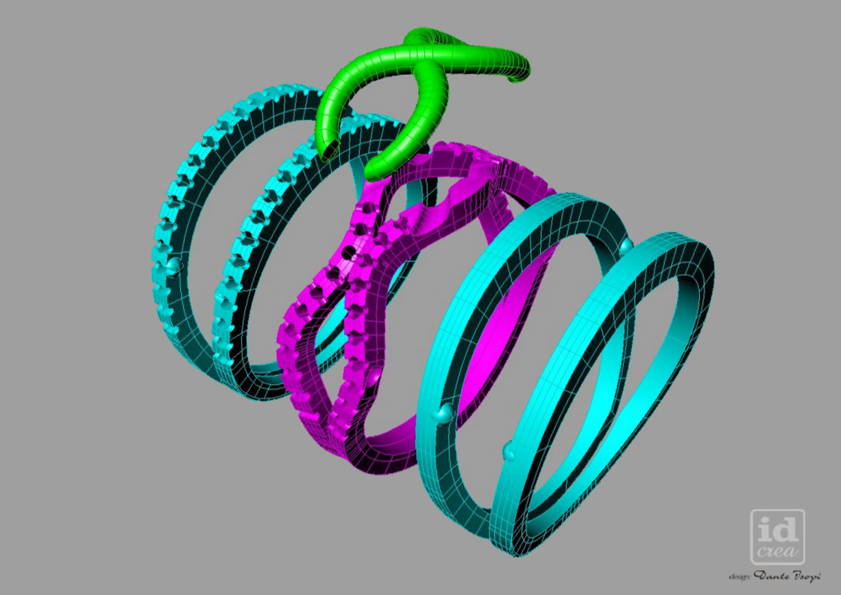 Set Diamond infinity ring with diamonds nc20422 Anello infinito 3D print model_7