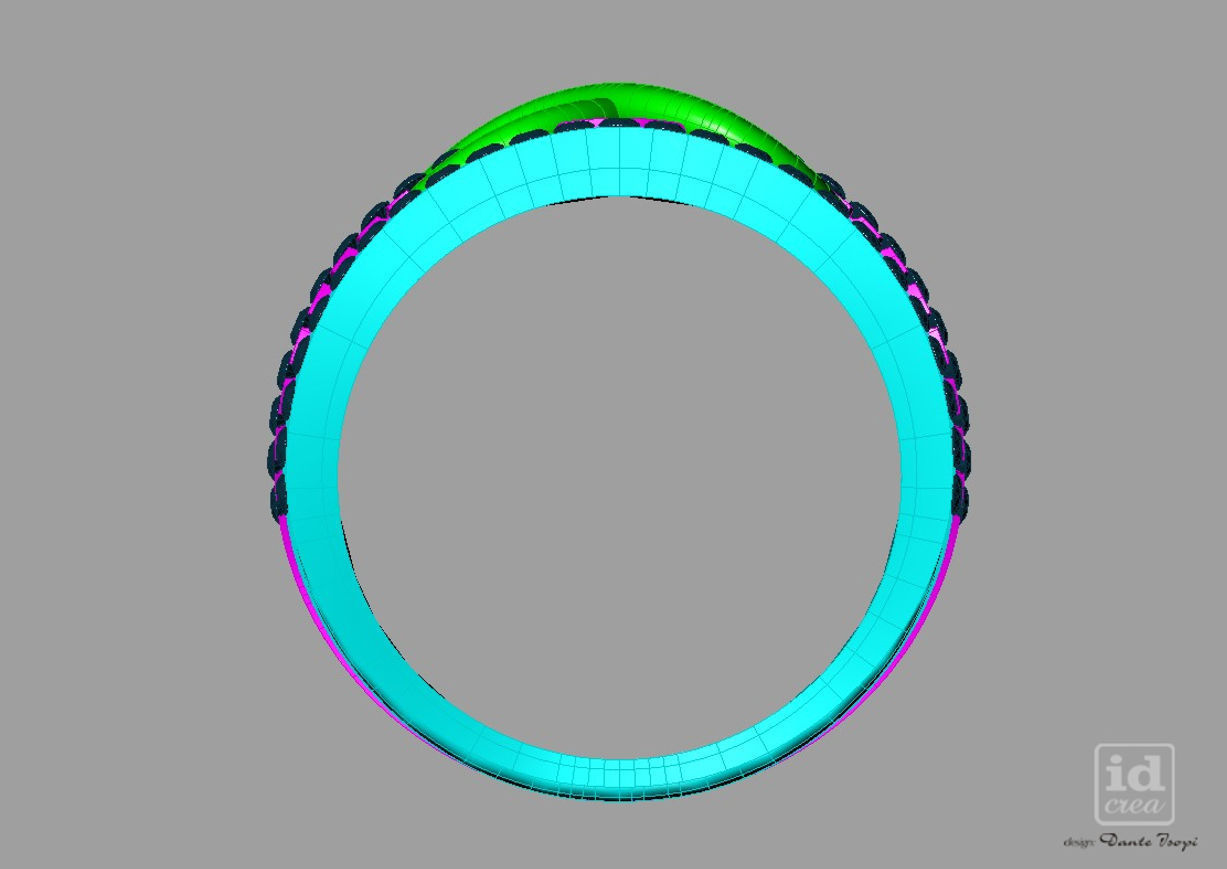 Set Diamond infinity ring with diamonds nc20422 Anello infinito 3D print model_4