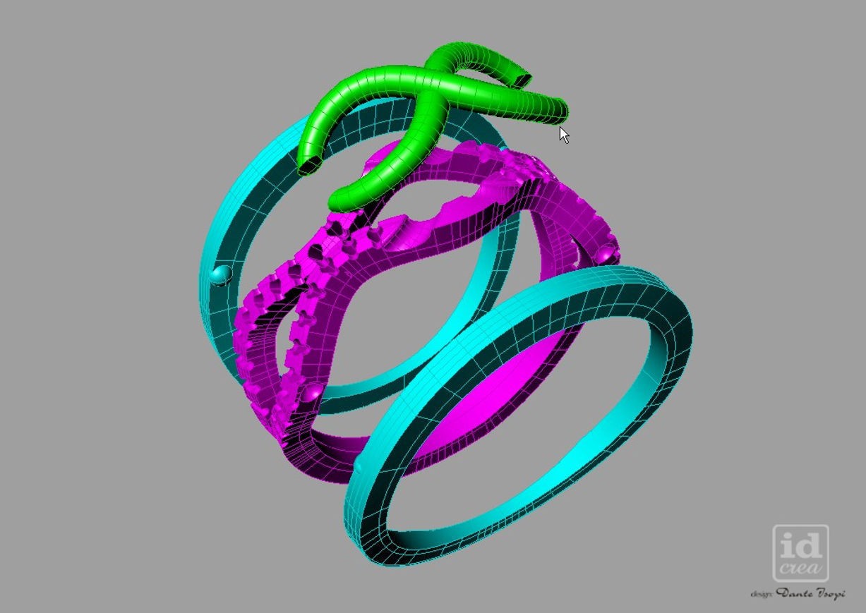 Set Diamond infinity ring with diamonds nc20422 Anello infinito 3D print model_5