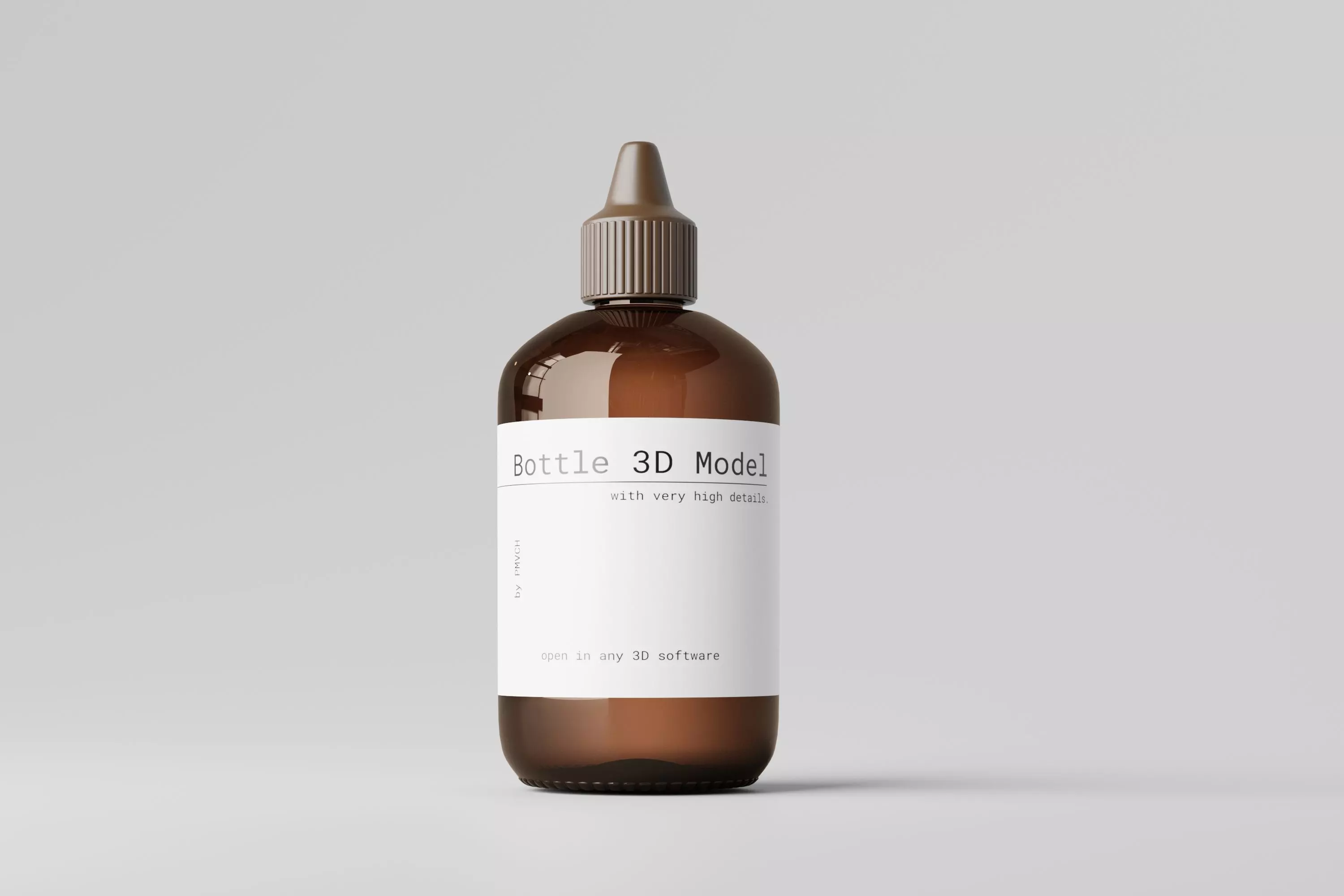Bottle of liquid with label 3D model