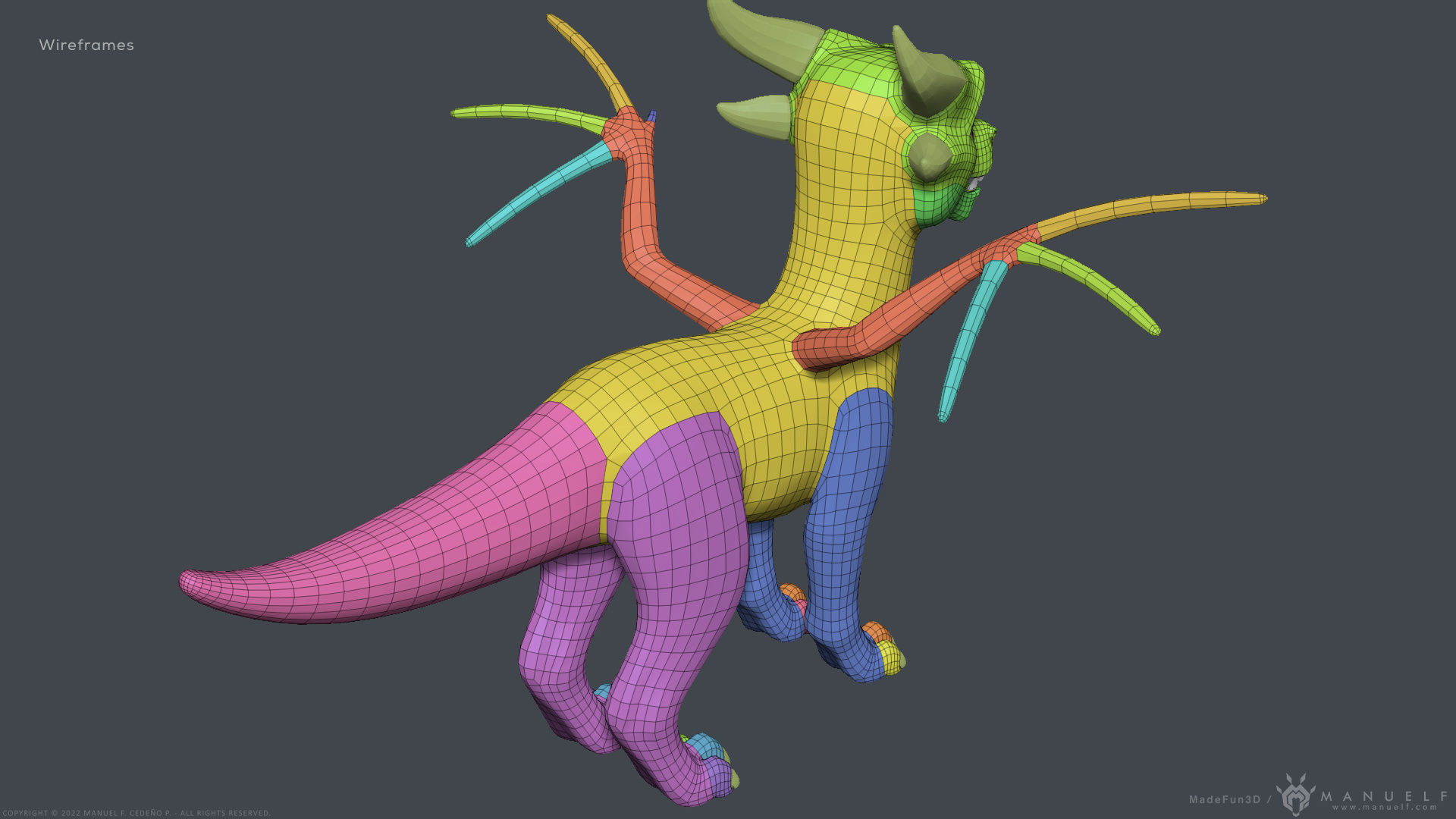 Stylized Cute Dragon 3D model_30