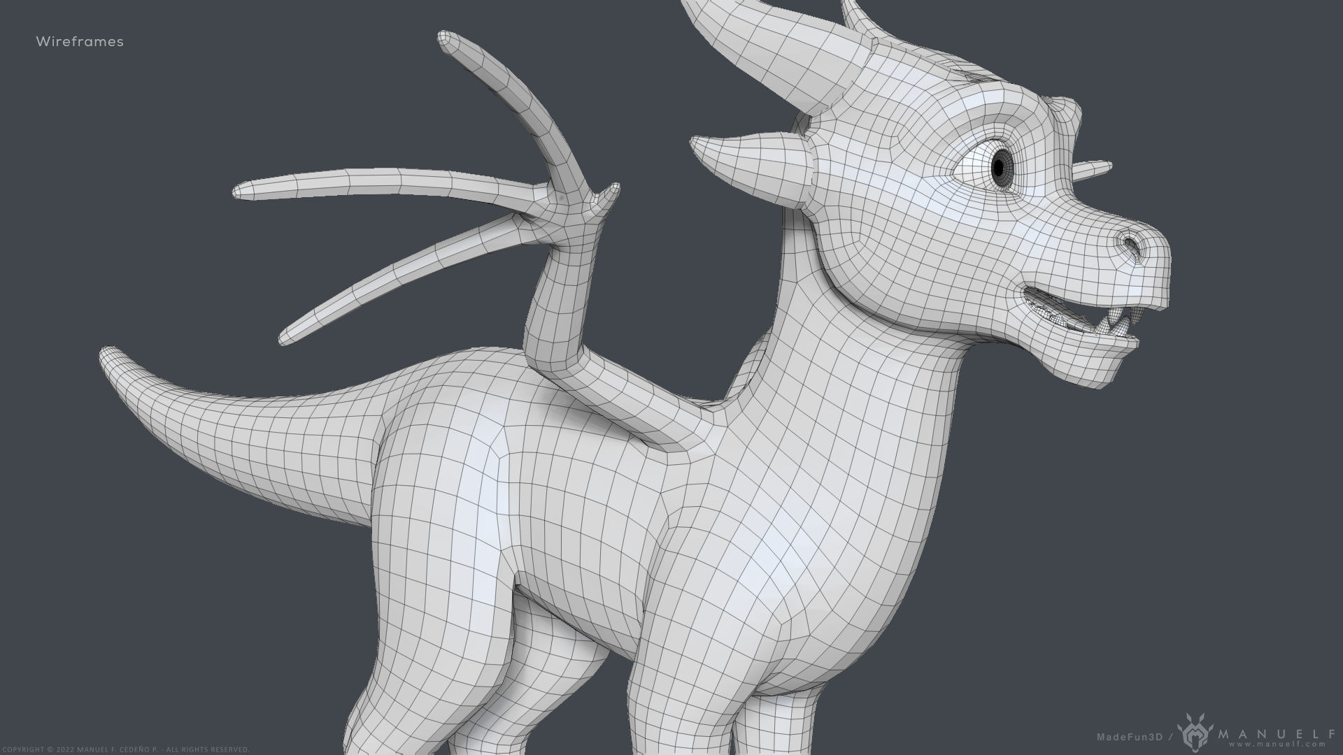 Stylized Cute Dragon 3D model_23