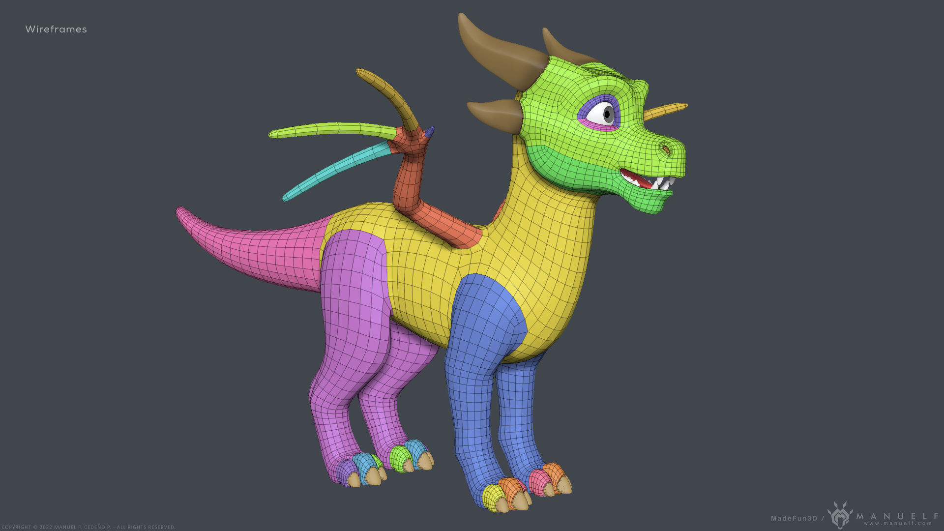 Stylized Cute Dragon 3D model_6