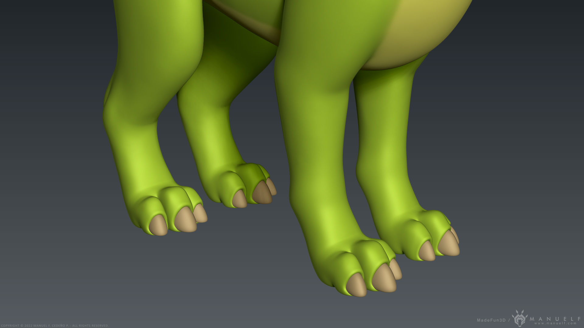 Stylized Cute Dragon 3D model_17