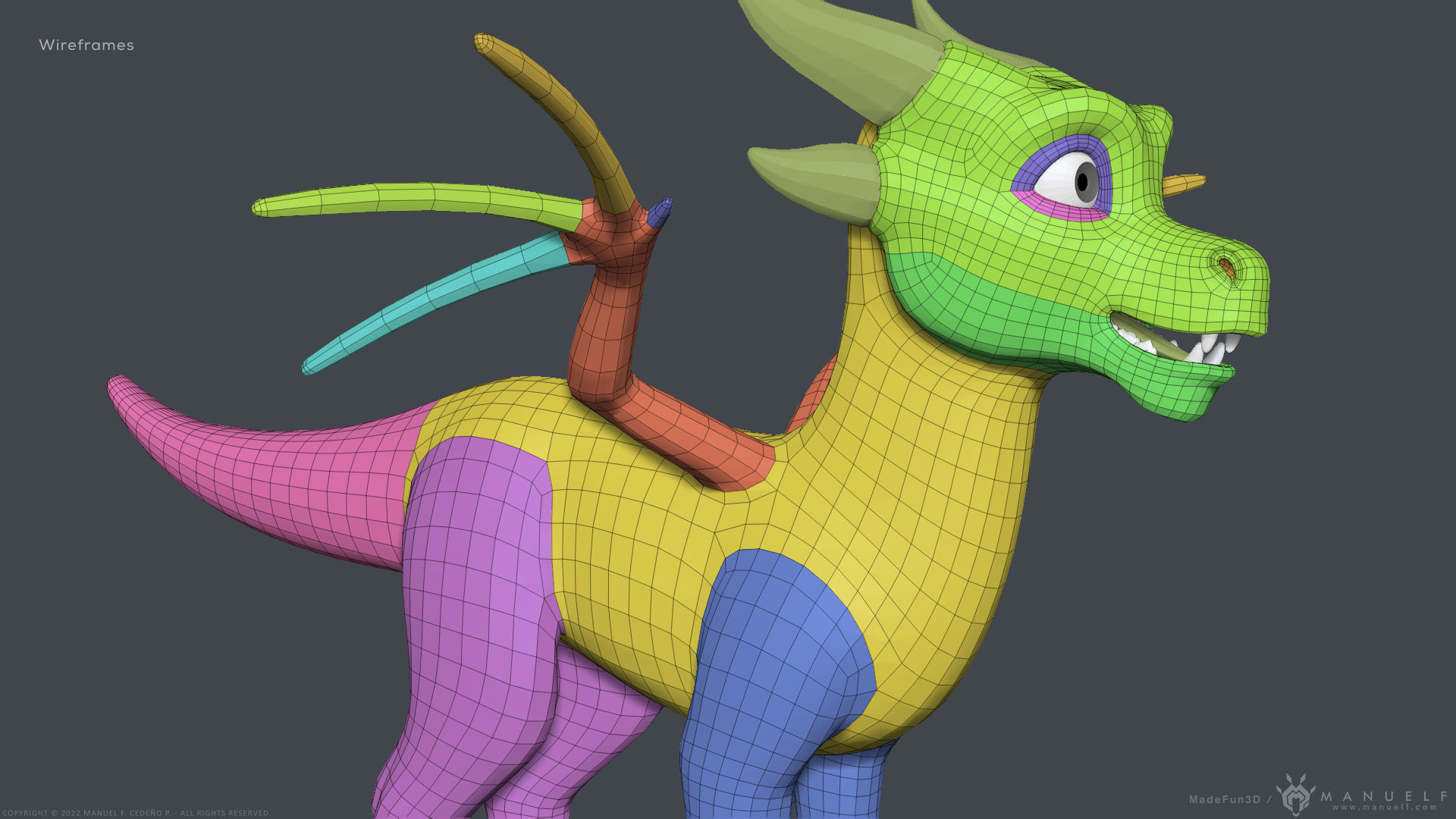 Stylized Cute Dragon 3D model_32