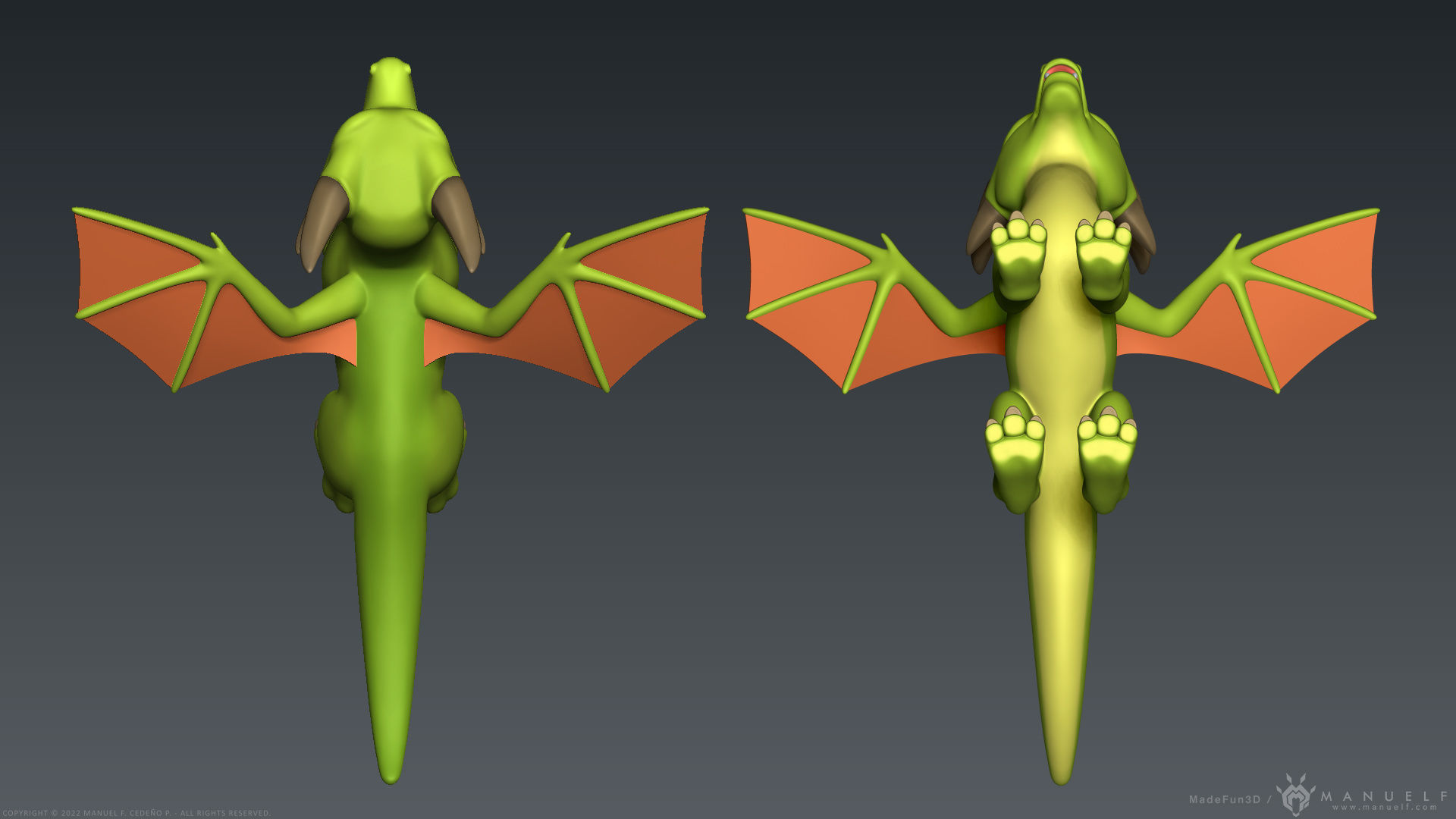 Stylized Cute Dragon 3D model_15