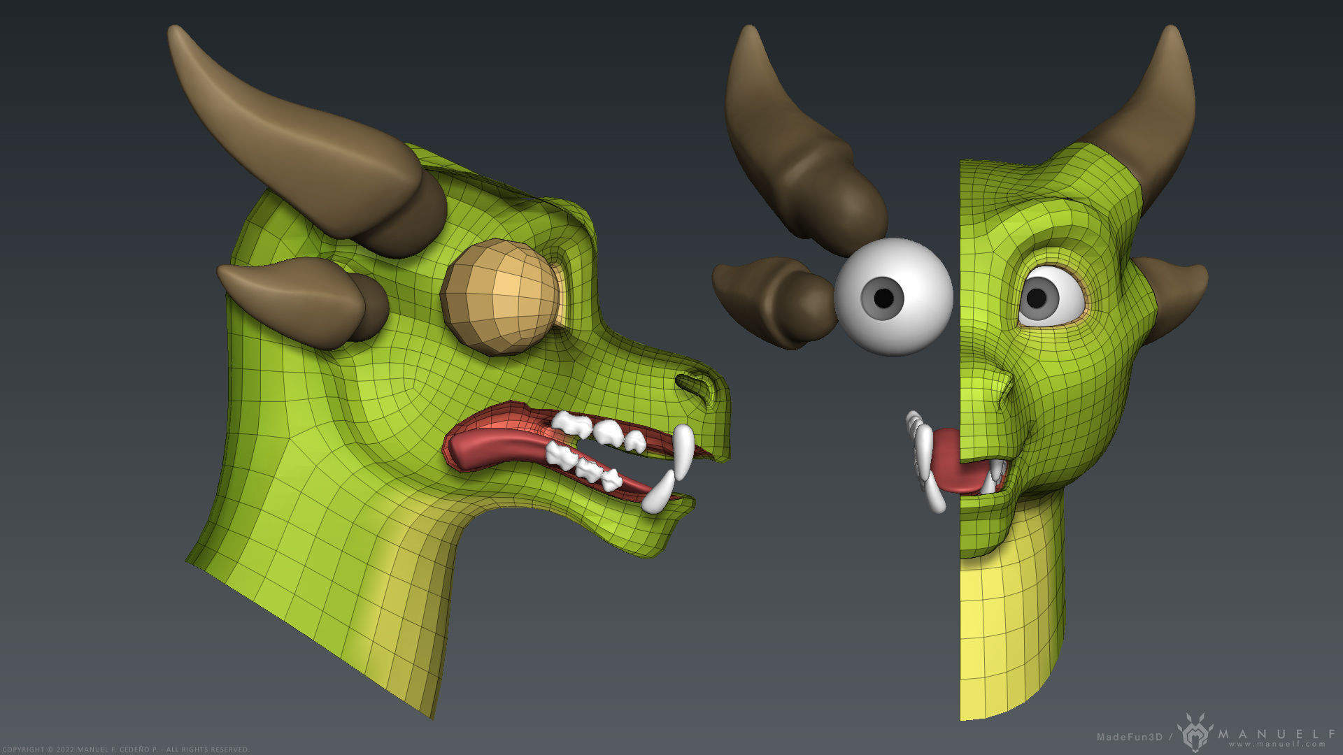 Stylized Cute Dragon 3D model_18