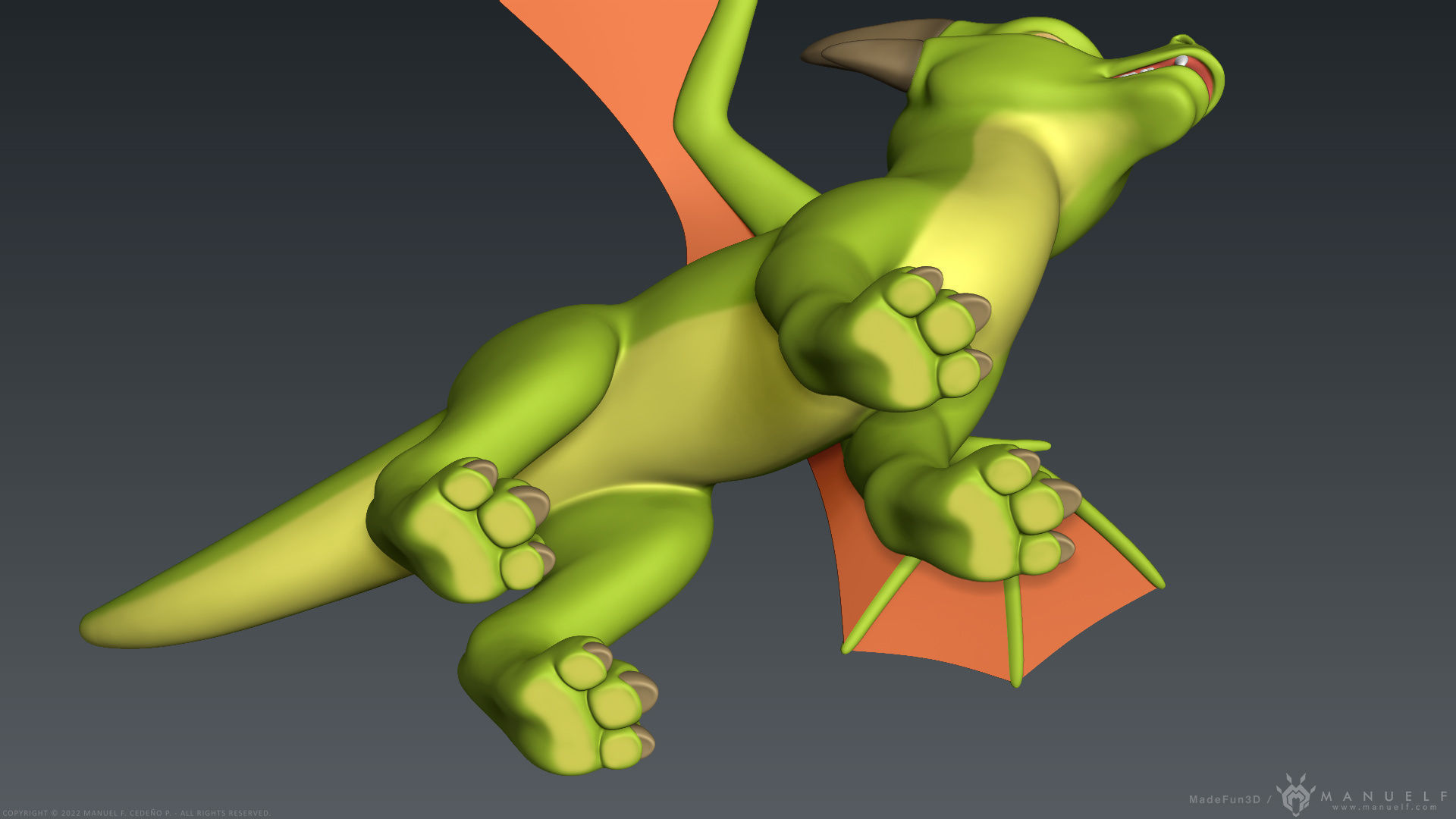 Stylized Cute Dragon 3D model_13