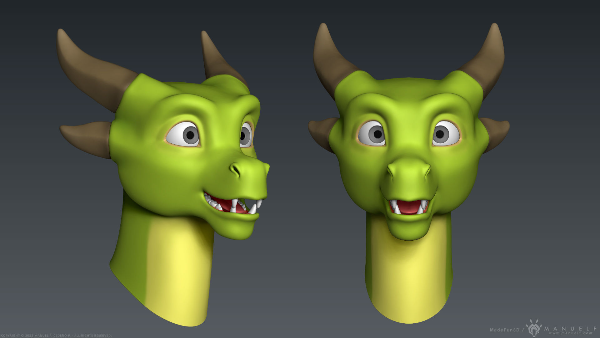 Stylized Cute Dragon 3D model_7