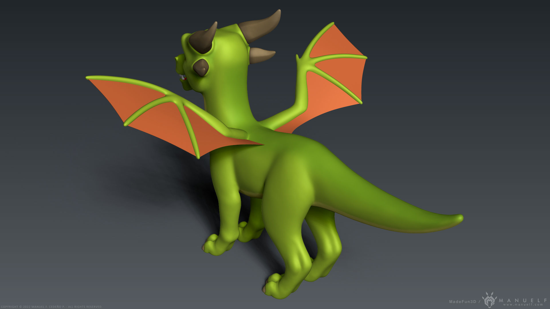 Stylized Cute Dragon 3D model_14