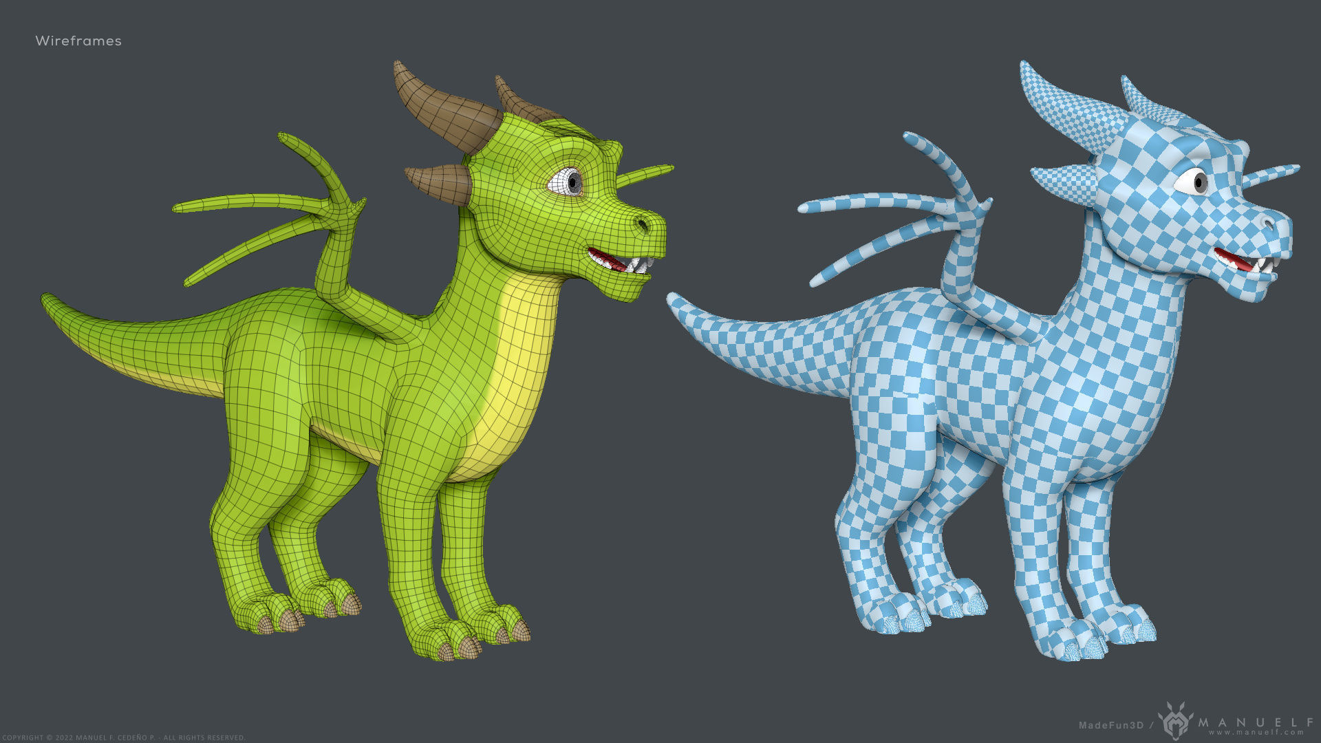 Stylized Cute Dragon 3D model_35