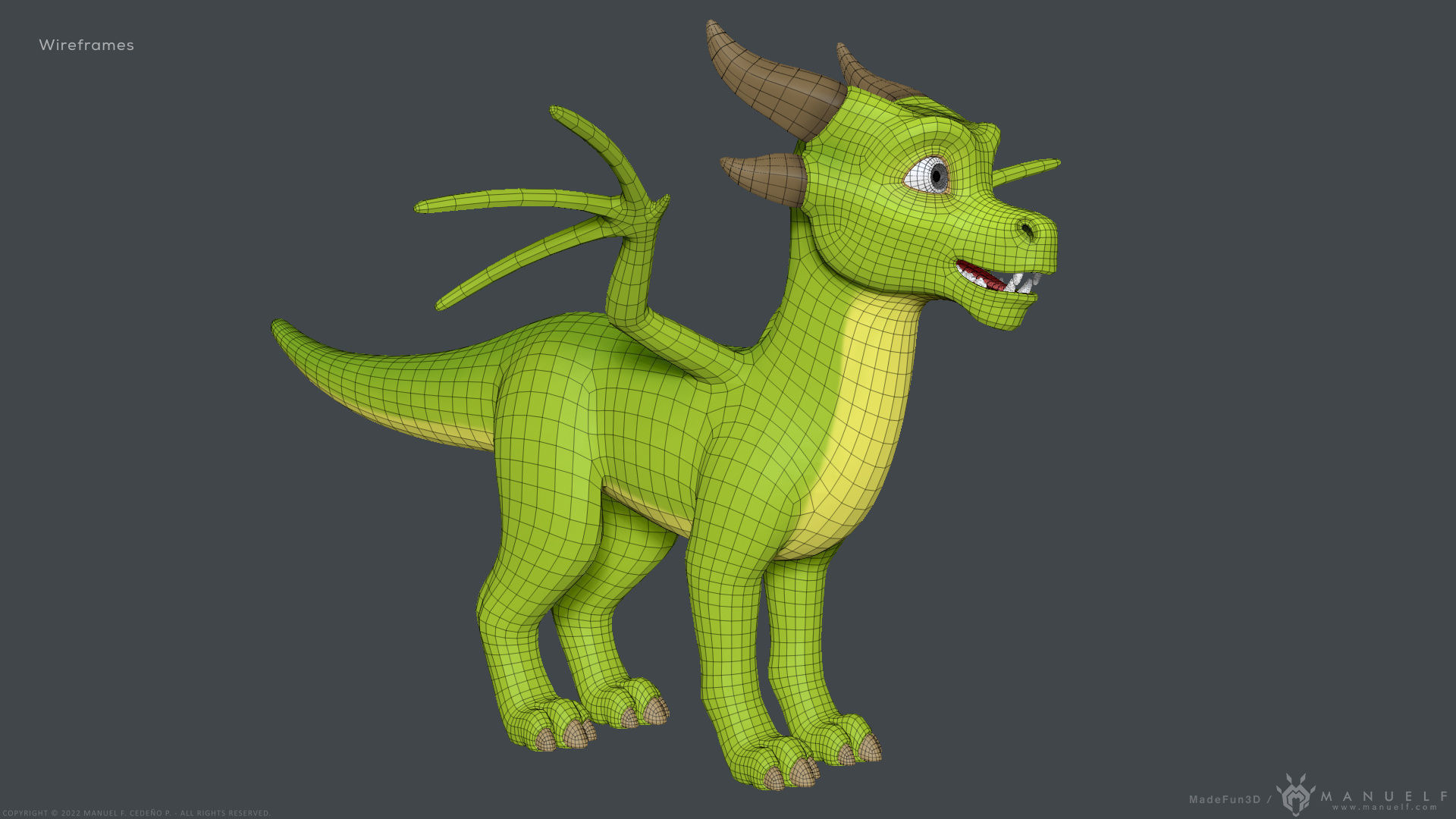 Stylized Cute Dragon 3D model_22