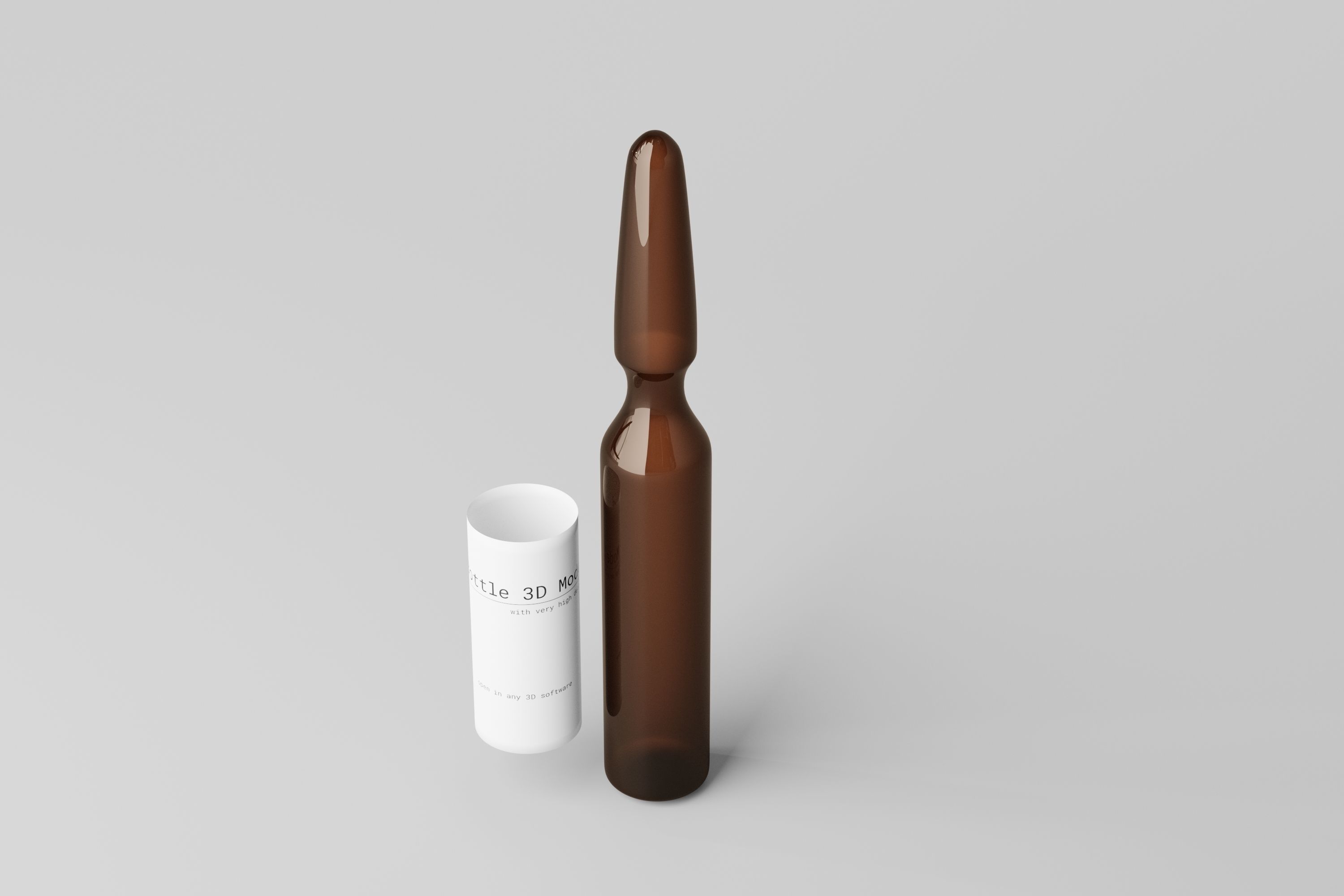 Ampoule bottle mockup 3D model_3