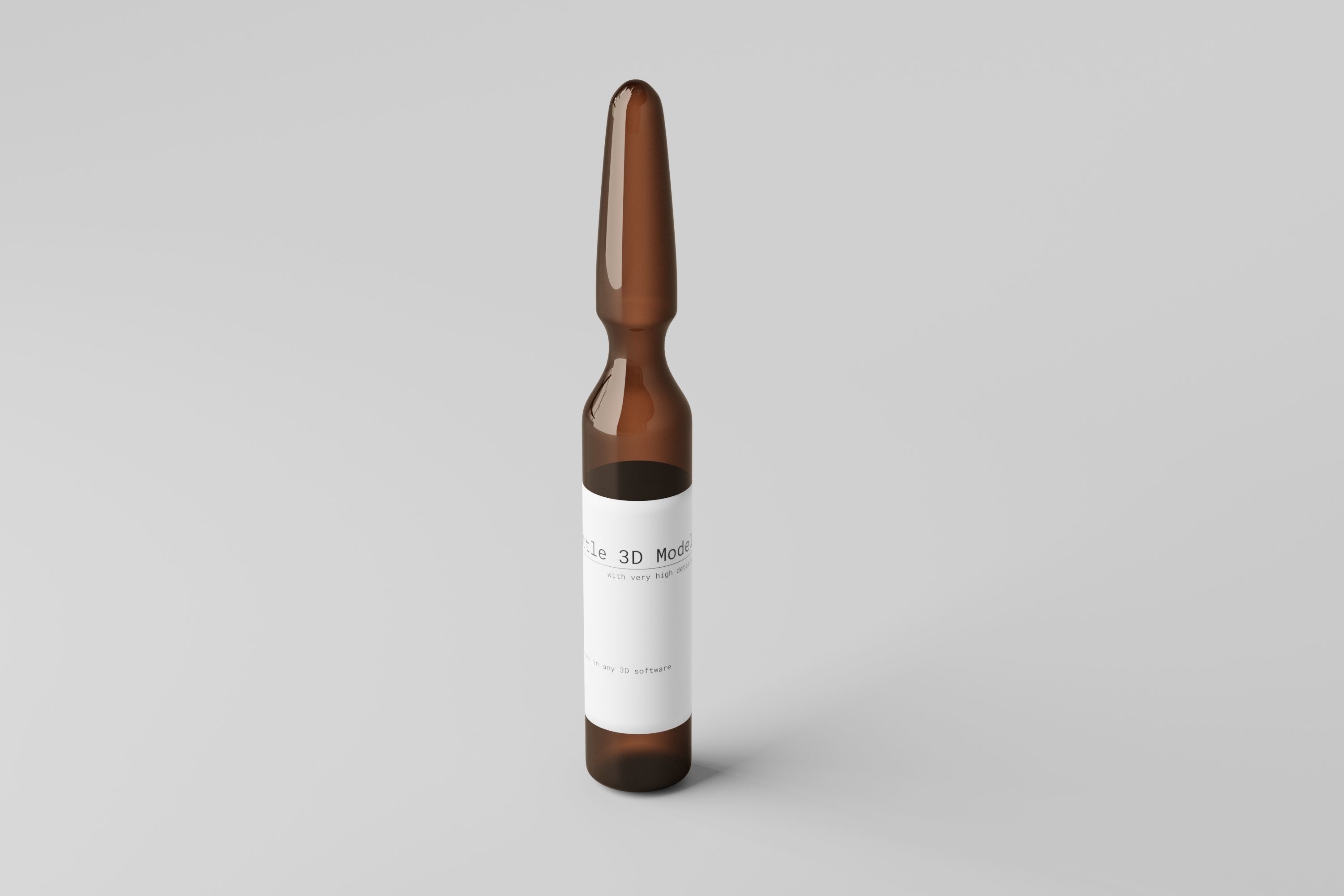 Ampoule bottle mockup 3D model_2