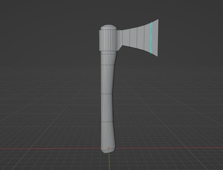 Low poly Axe Free 3D model_3