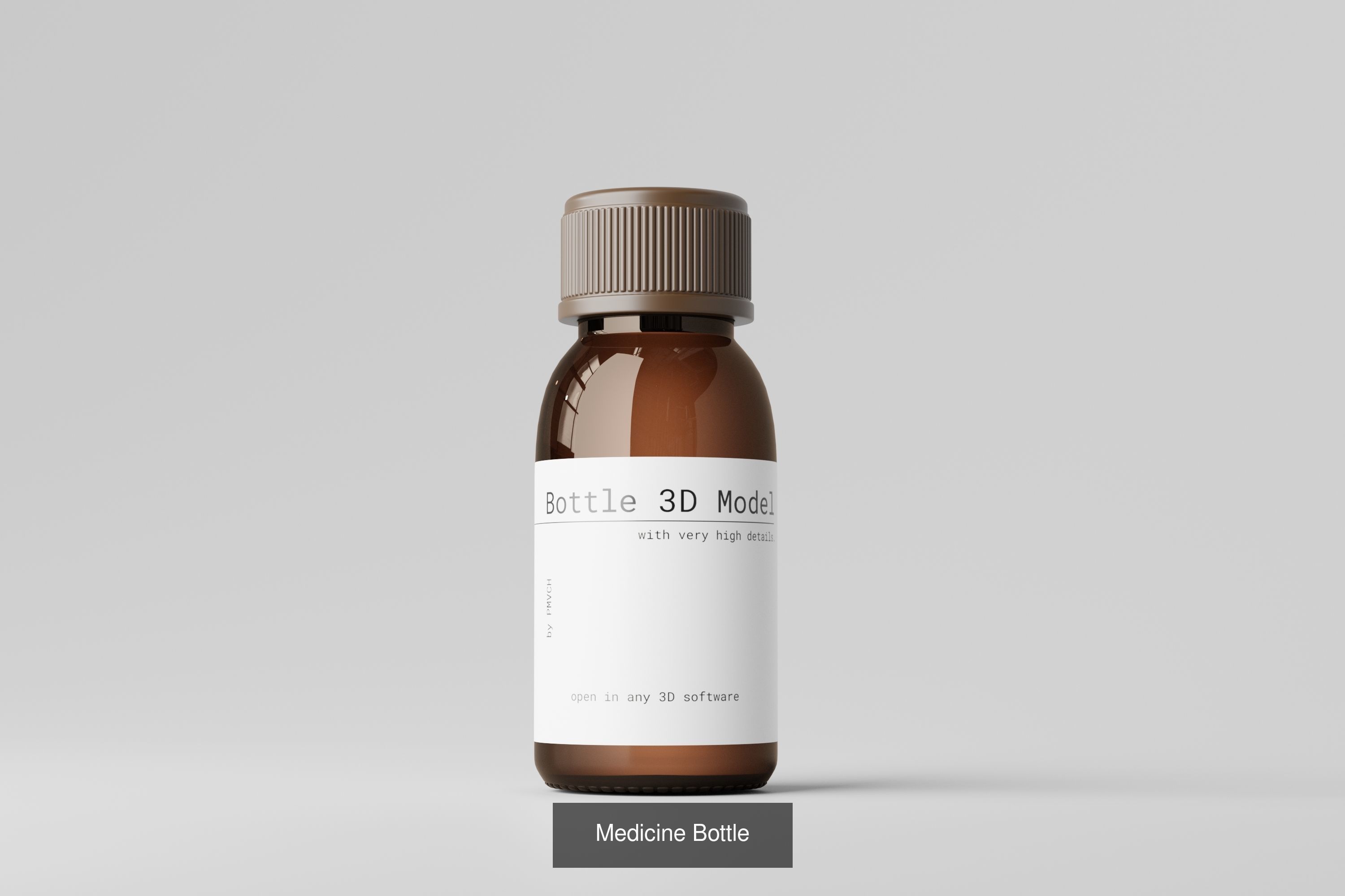 Cosmetic or Medicine Bottle Bundle 3D Model Collection_10